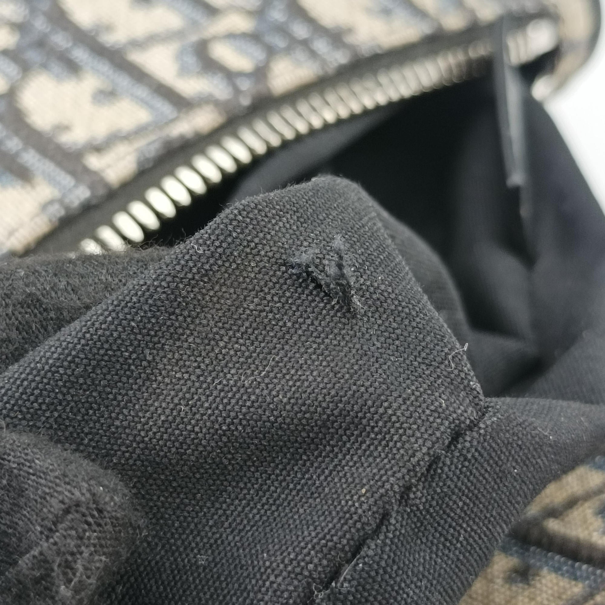 Pre-owned Christian Dior Saddlebags Gray×Navy×Black Jacquard×Leather  bum bag/waist bag | stylenewstar