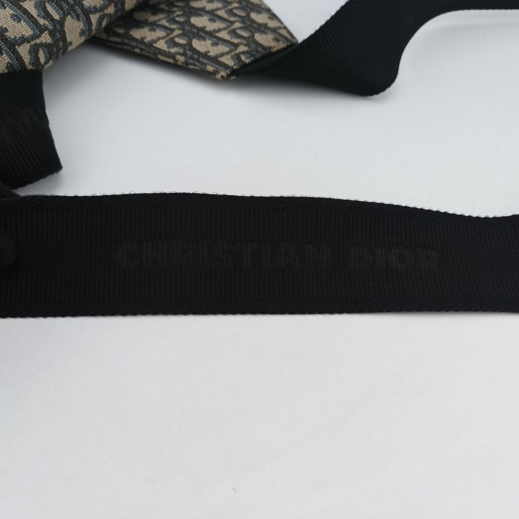 Pre-owned Christian Dior Saddlebags Gray×Navy×Black Jacquard×Leather  bum bag/waist bag | stylenewstar