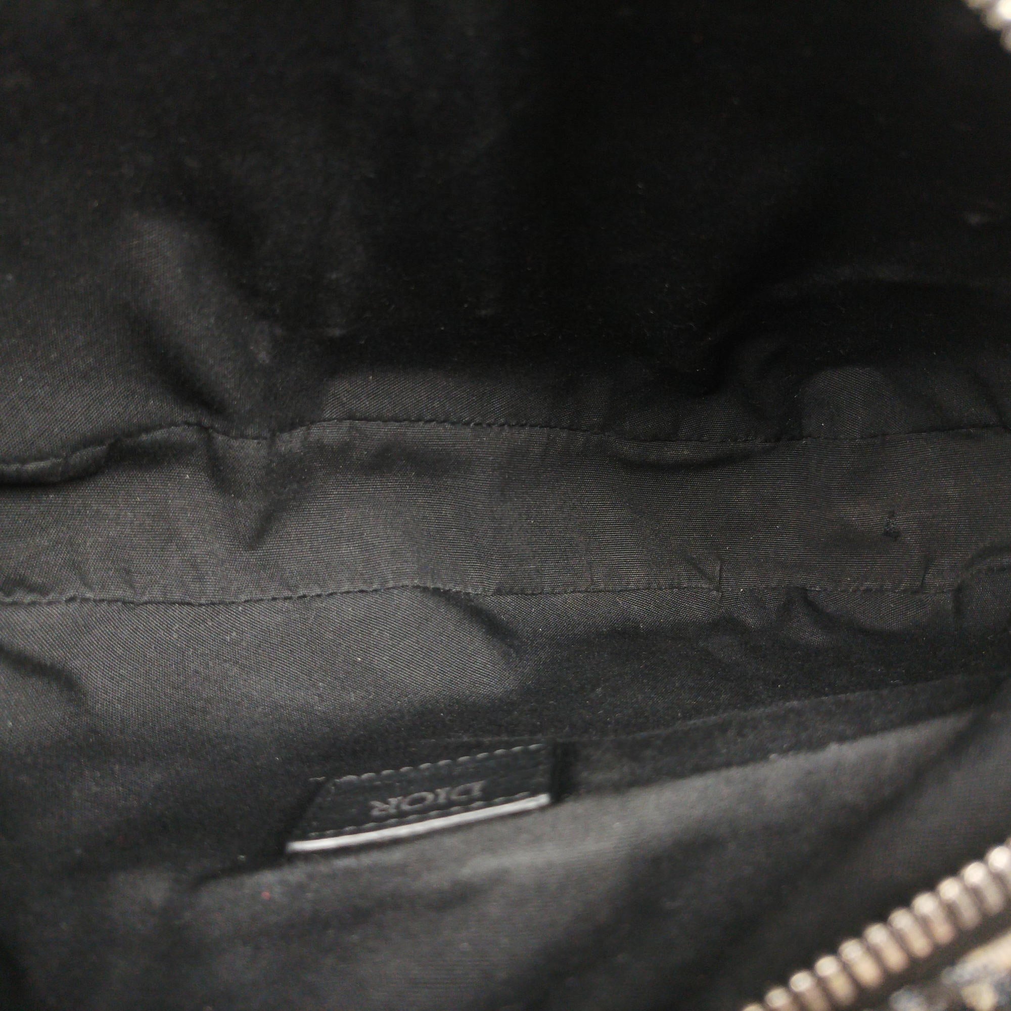 Pre-owned Christian Dior Saddlebags Gray×Navy×Black Jacquard×Leather  bum bag/waist bag | stylenewstar
