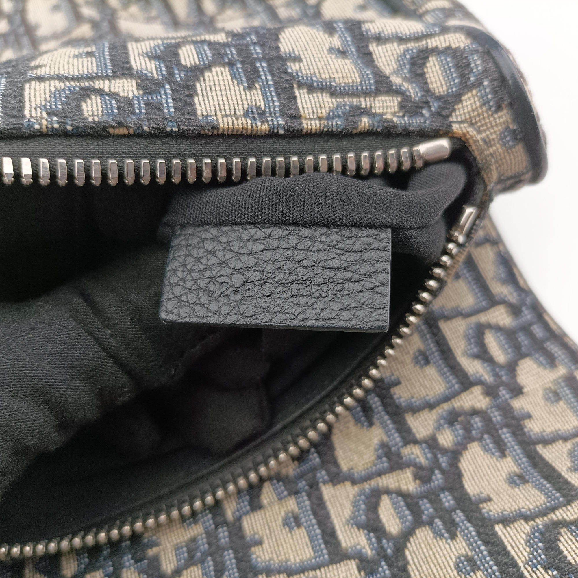 Vintage Christian Dior saddle Navy×Gray Jacquard×Leather  bum bag/waist bag | stylenewstar