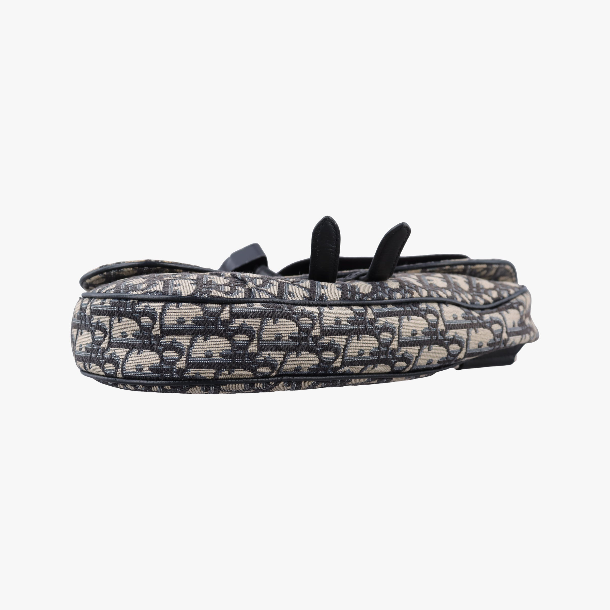 Vintage Christian Dior saddle Navy×Gray Jacquard×Leather  bum bag/waist bag | stylenewstar