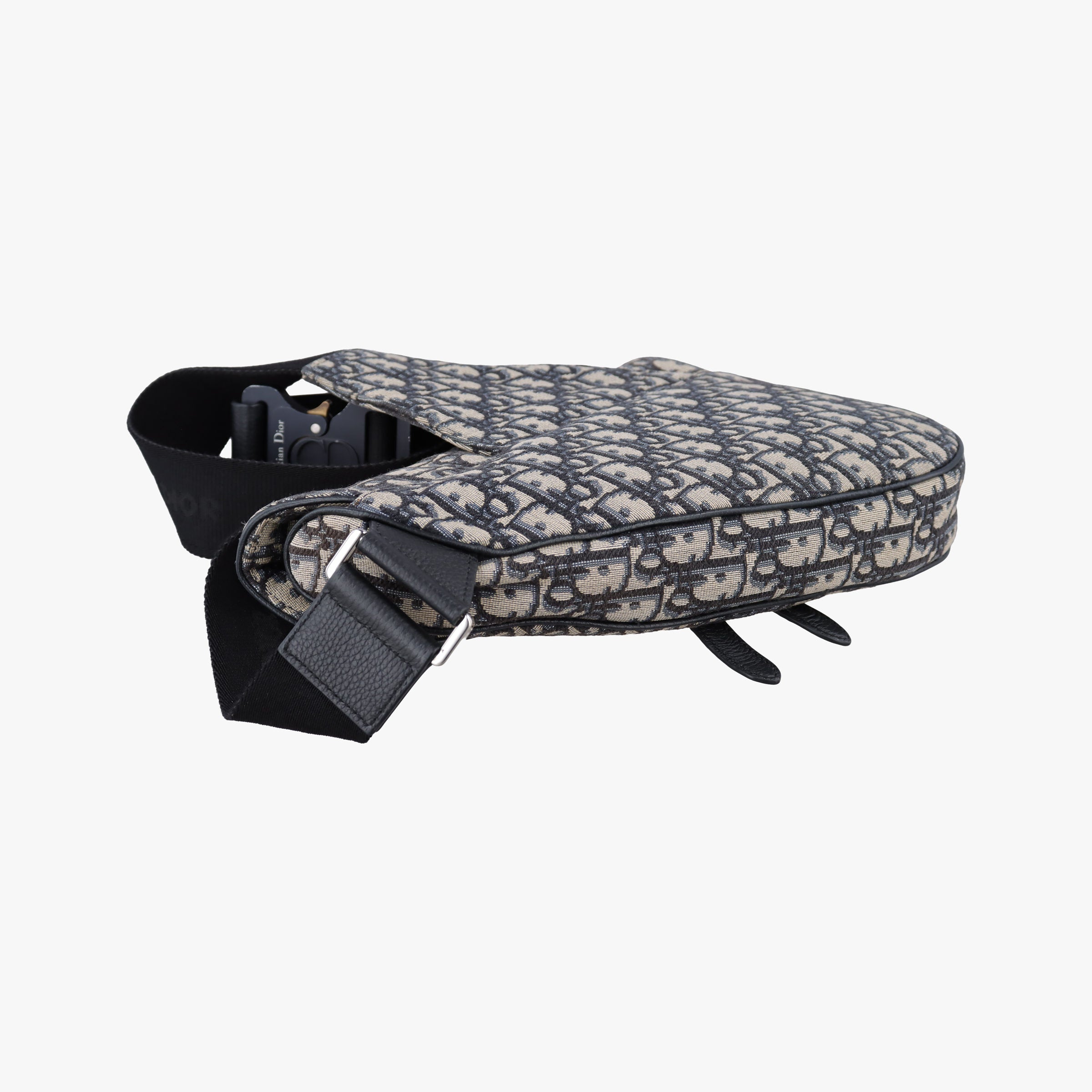 Vintage Christian Dior saddle Navy×Gray Jacquard×Leather  bum bag/waist bag | stylenewstar