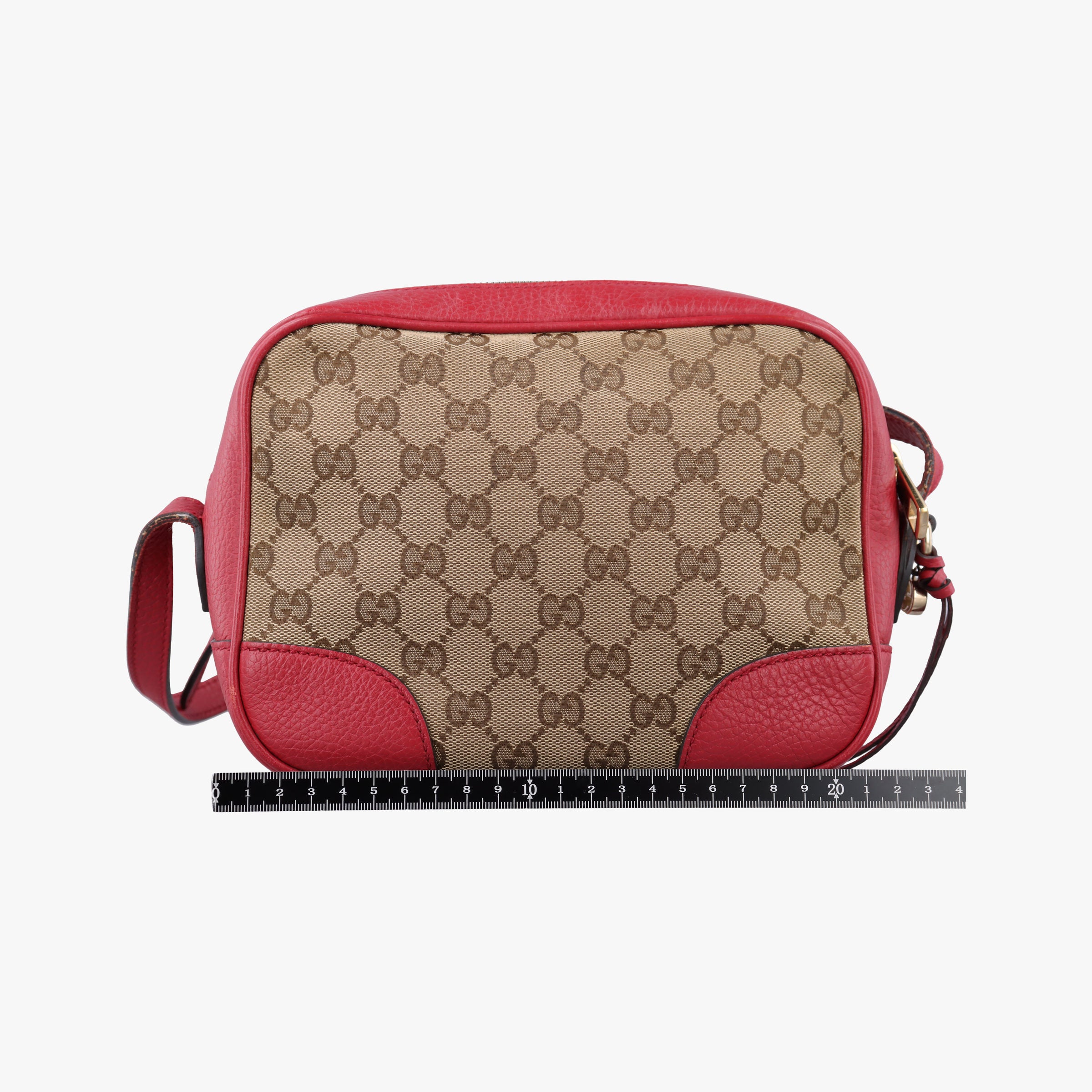 Pre-owned Gucci Bree Microguccissima Beige x red Canvas×Leather 449413 shoulderbag | stylenewstar