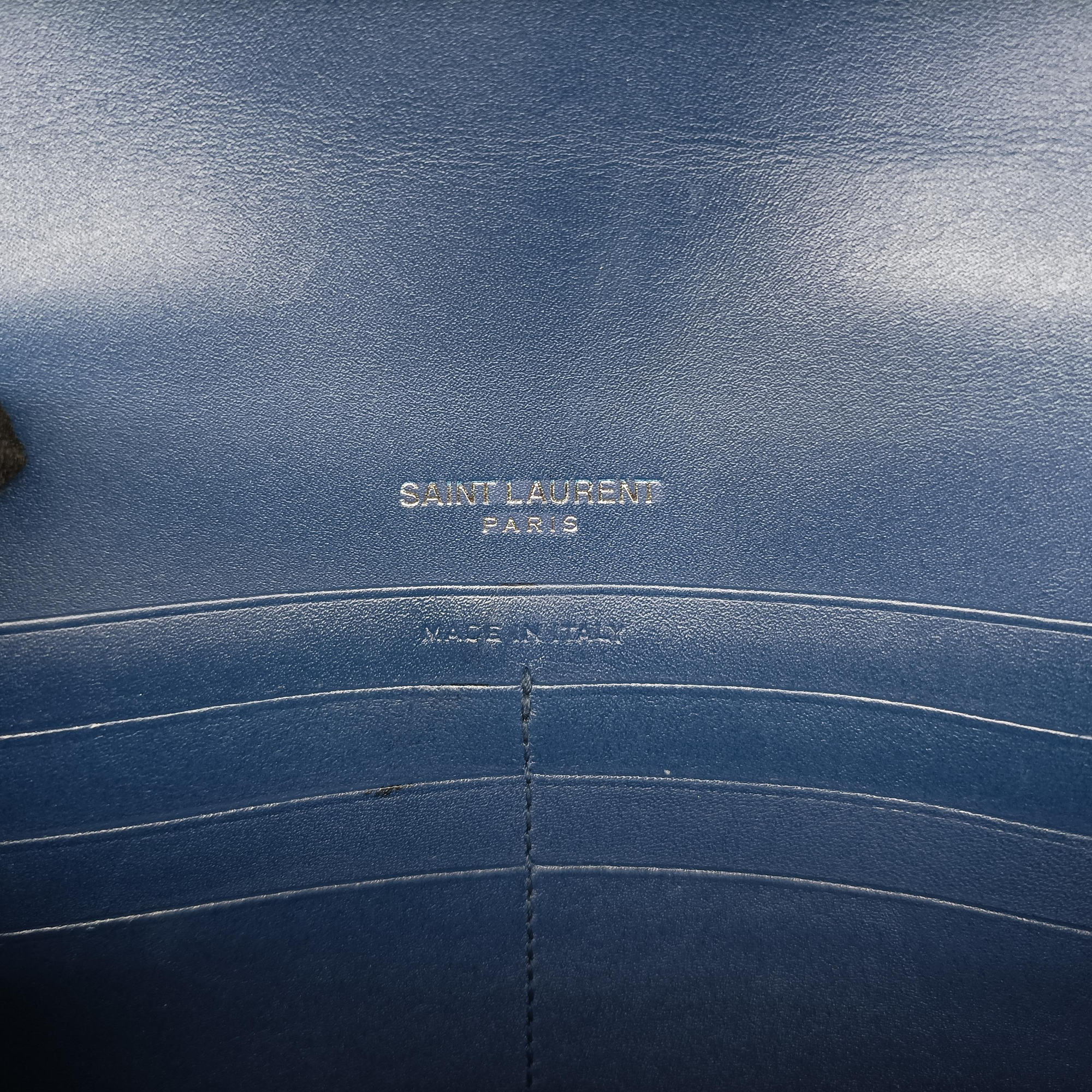 Pre-owned Yves Saint Laurent KATE Navy Leather 452159 shoulderbag | stylenewstar