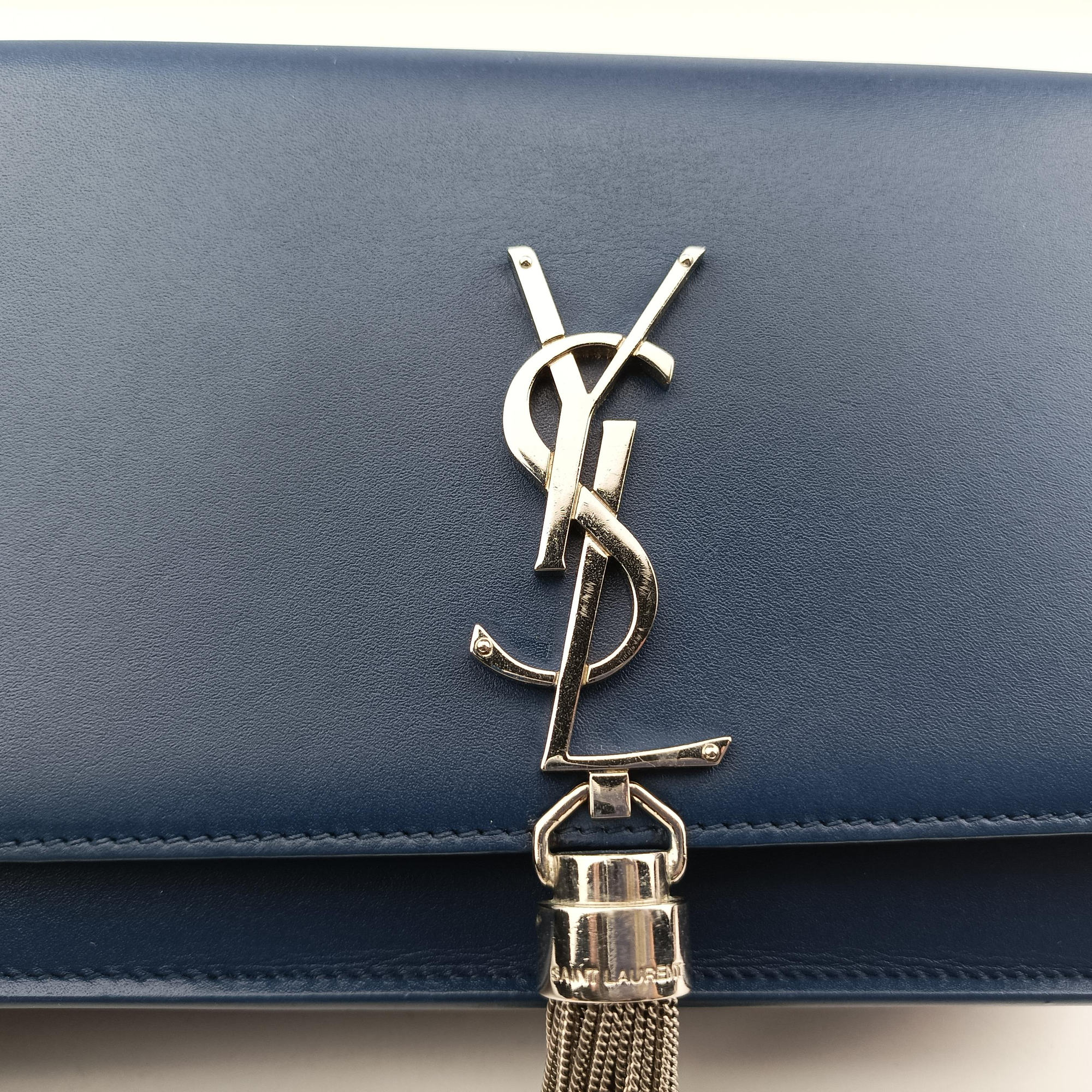 Pre-owned Yves Saint Laurent KATE Navy Leather 452159 shoulderbag | stylenewstar