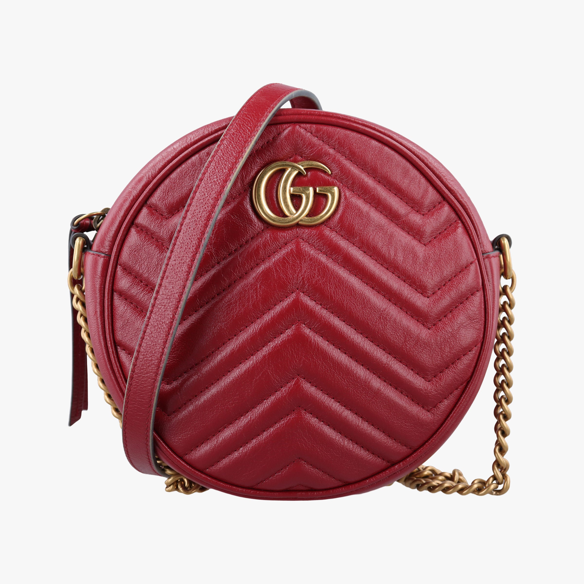 Secondhand Gucci GG Marmont Red Leather 550154 shoulderbag | stylenewstar