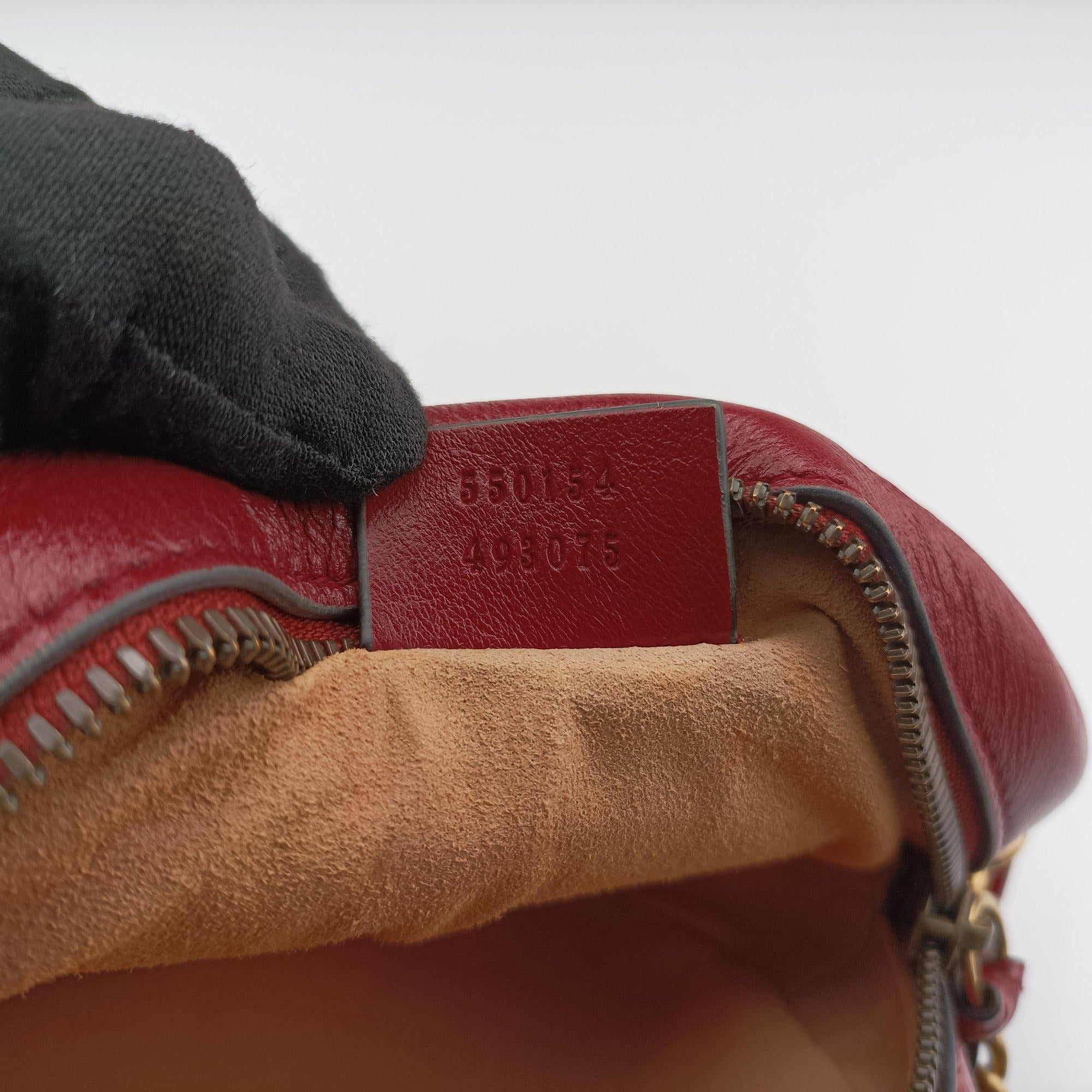 Secondhand Gucci GG Marmont Red Leather 550154 shoulderbag | stylenewstar