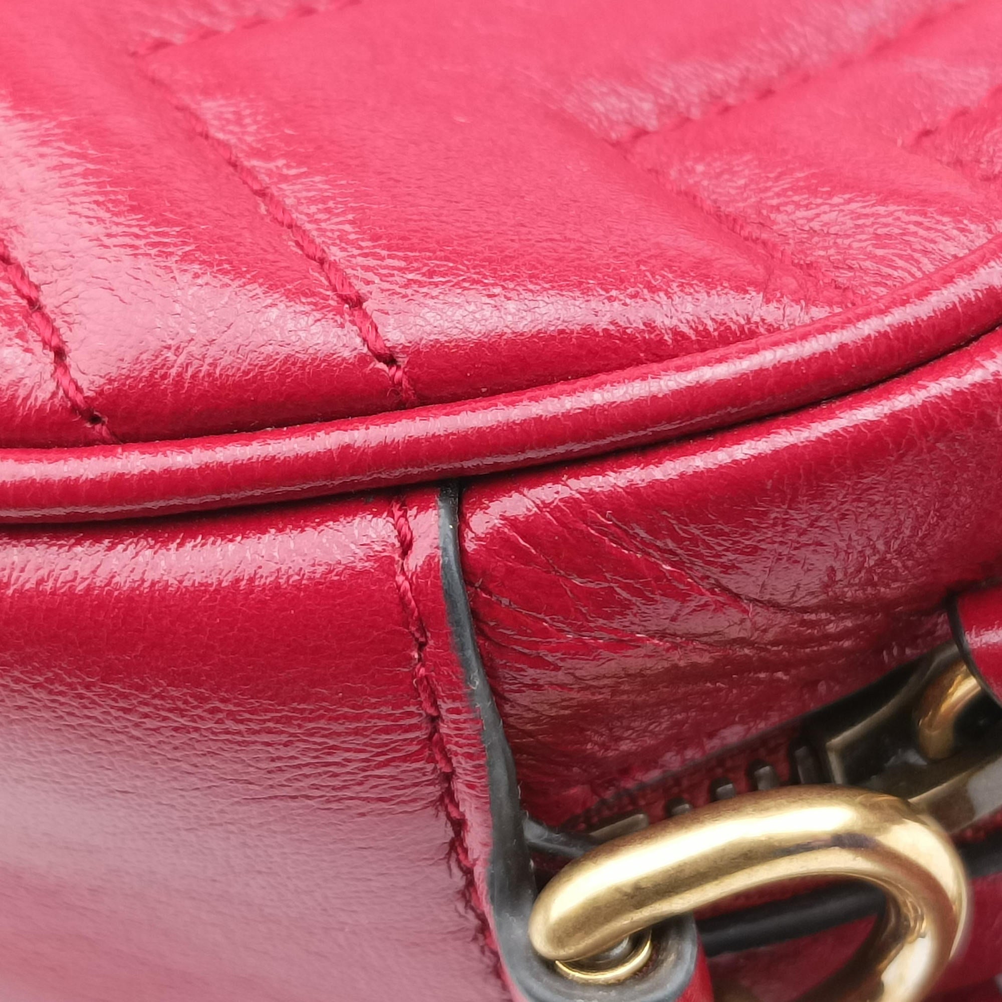 Secondhand Gucci GG Marmont Red Leather 550154 shoulderbag | stylenewstar