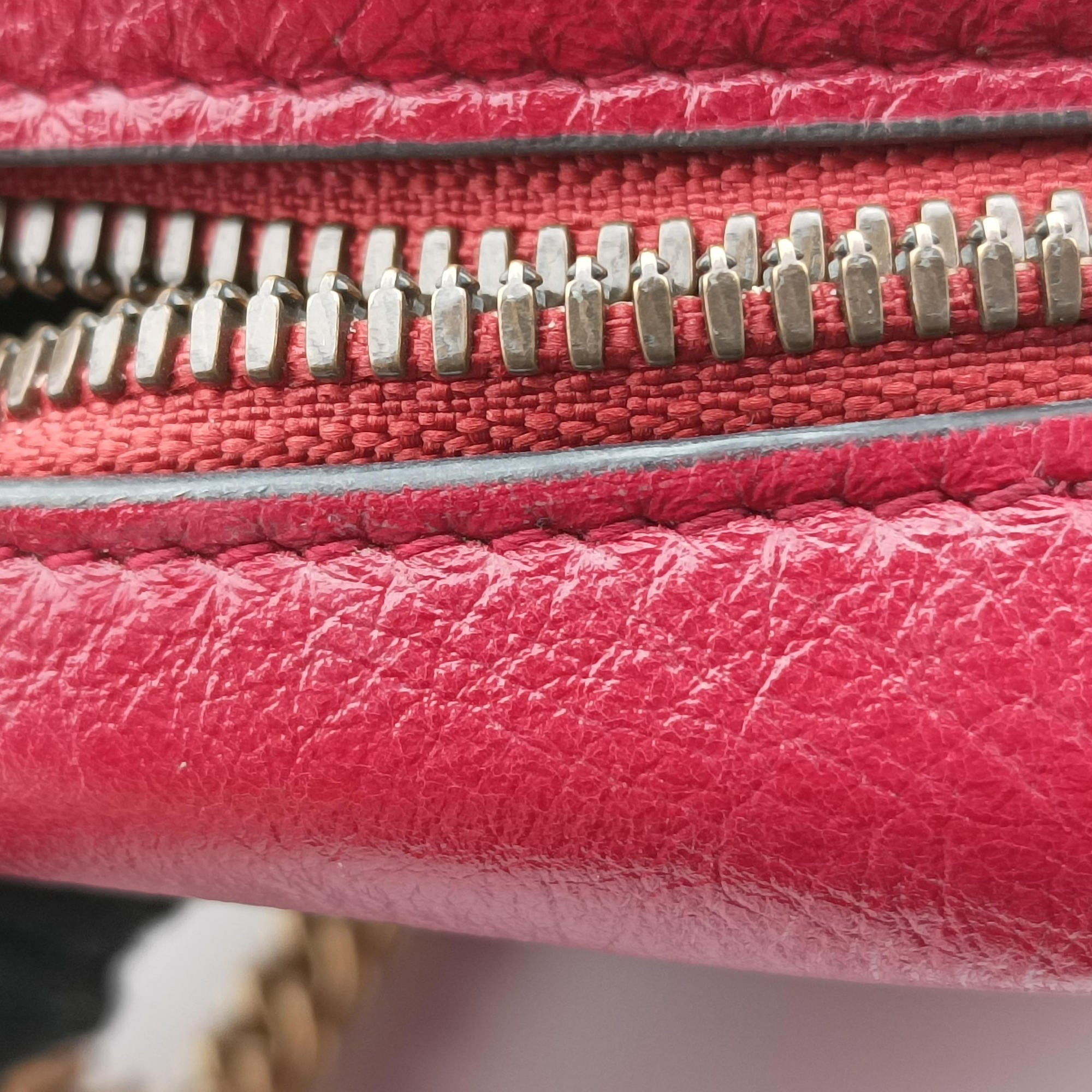 Secondhand Gucci GG Marmont Red Leather 550154 shoulderbag | stylenewstar