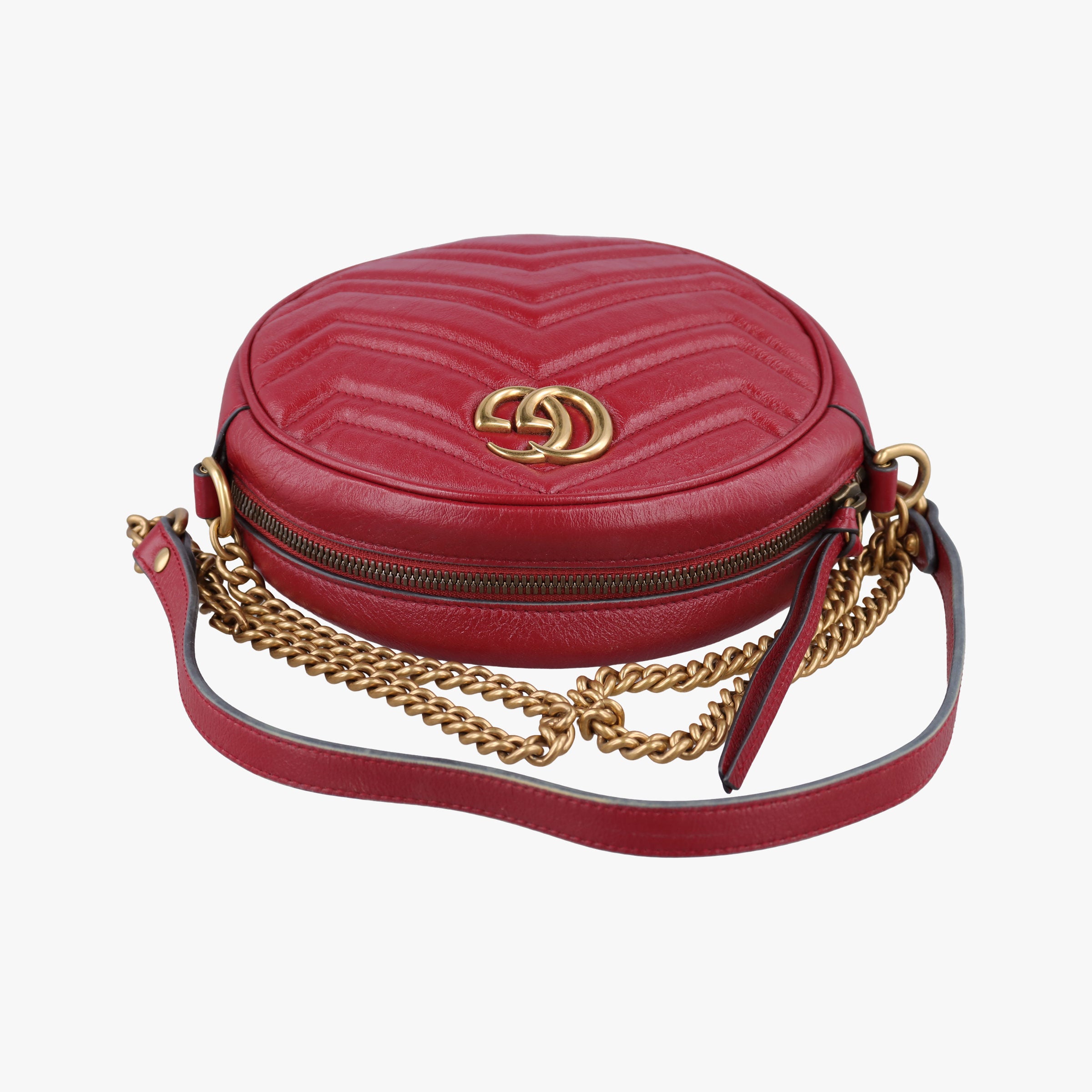 Secondhand Gucci GG Marmont Red Leather 550154 shoulderbag | stylenewstar