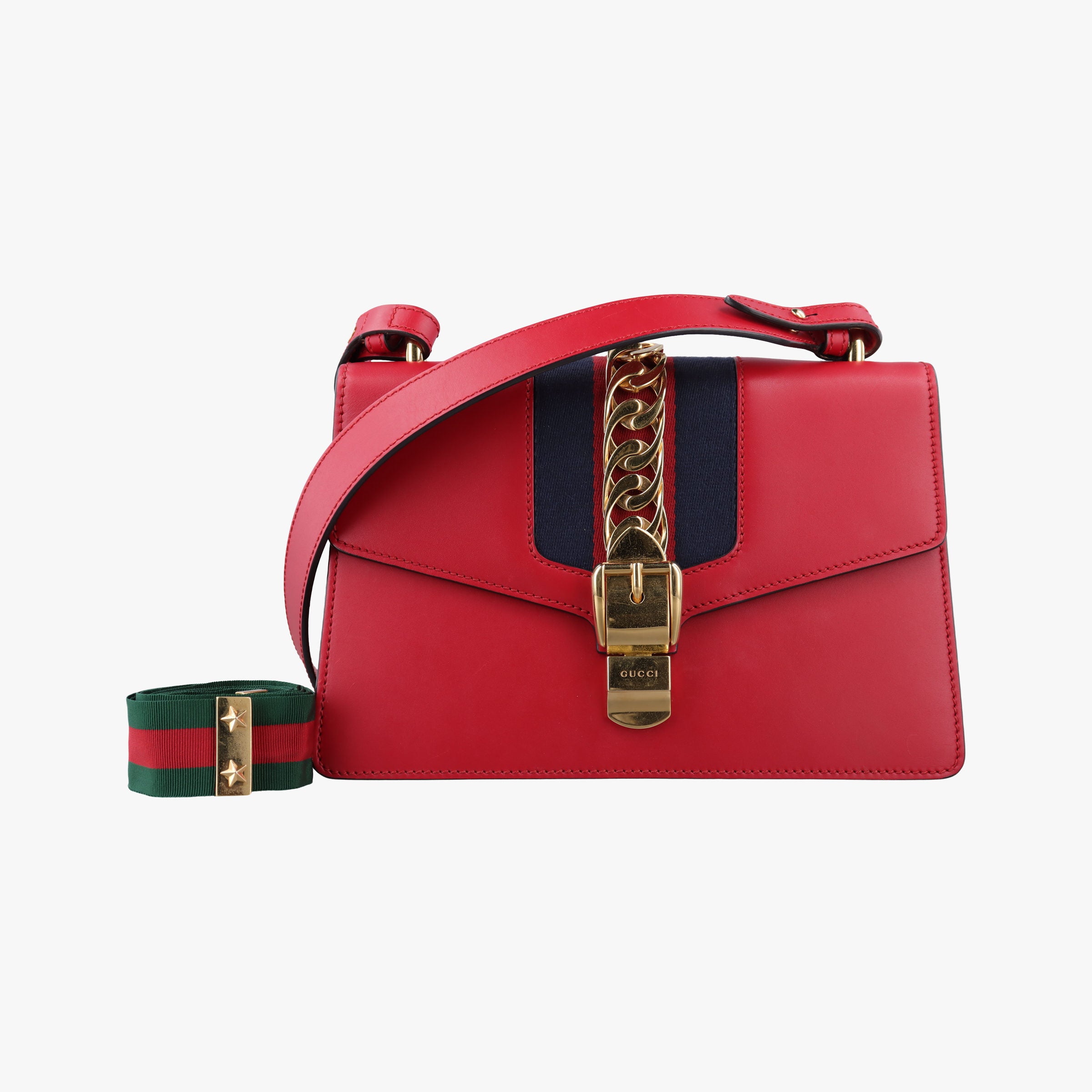 Pre-owned Gucci Sylvie Red Leather 421882 shoulderbag | stylenewstar