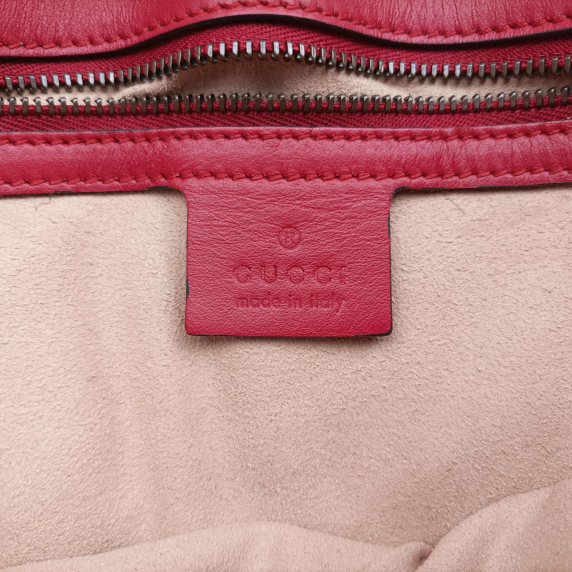 Pre-owned Gucci GG Marmont Red Leather 443497 shoulderbag | stylenewstar