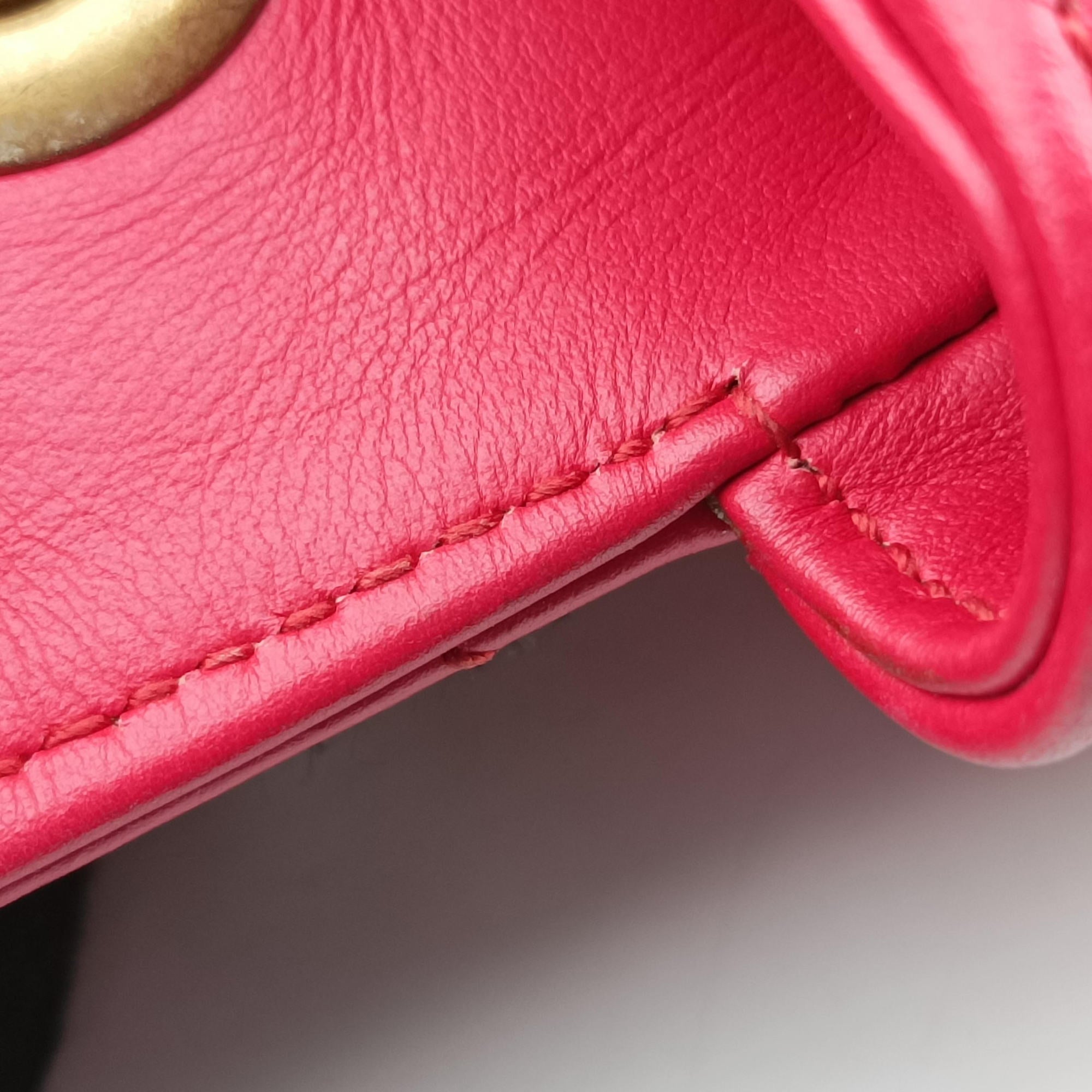 Pre-owned Gucci GG Marmont Red Leather 443497 shoulderbag | stylenewstar