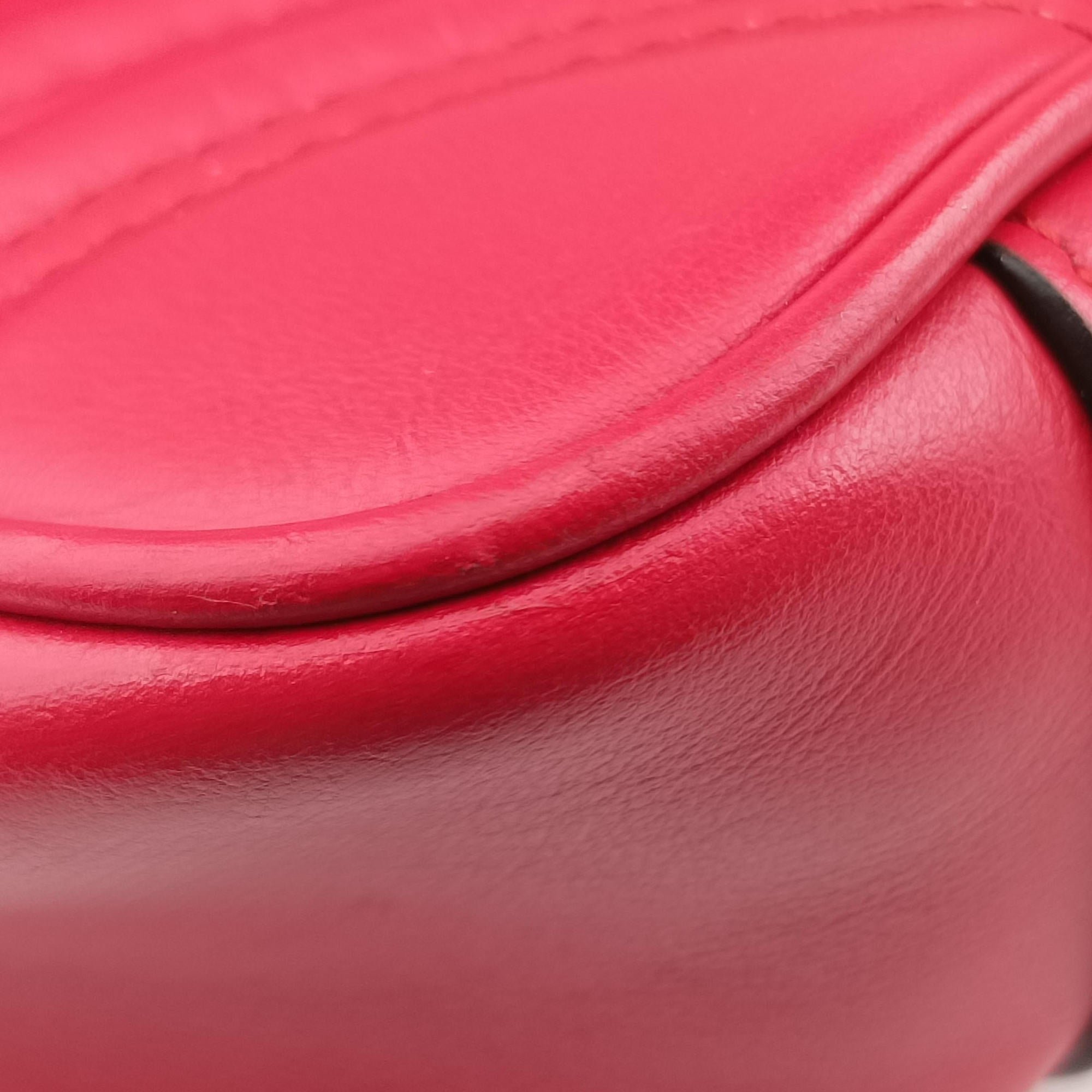 Pre-owned Gucci GG Marmont Red Leather 443497 shoulderbag | stylenewstar