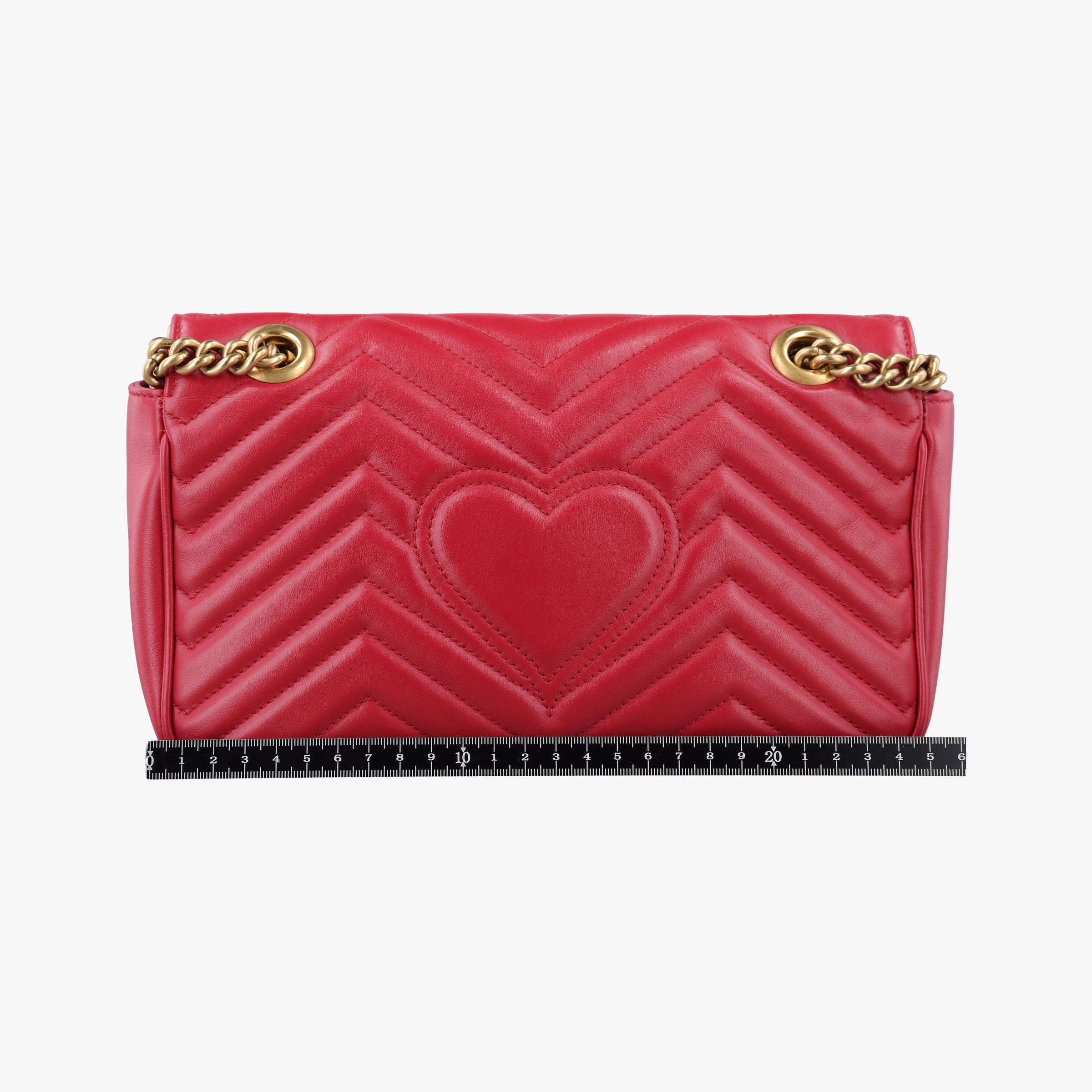 Pre-owned Gucci GG Marmont Red Leather 443497 shoulderbag | stylenewstar