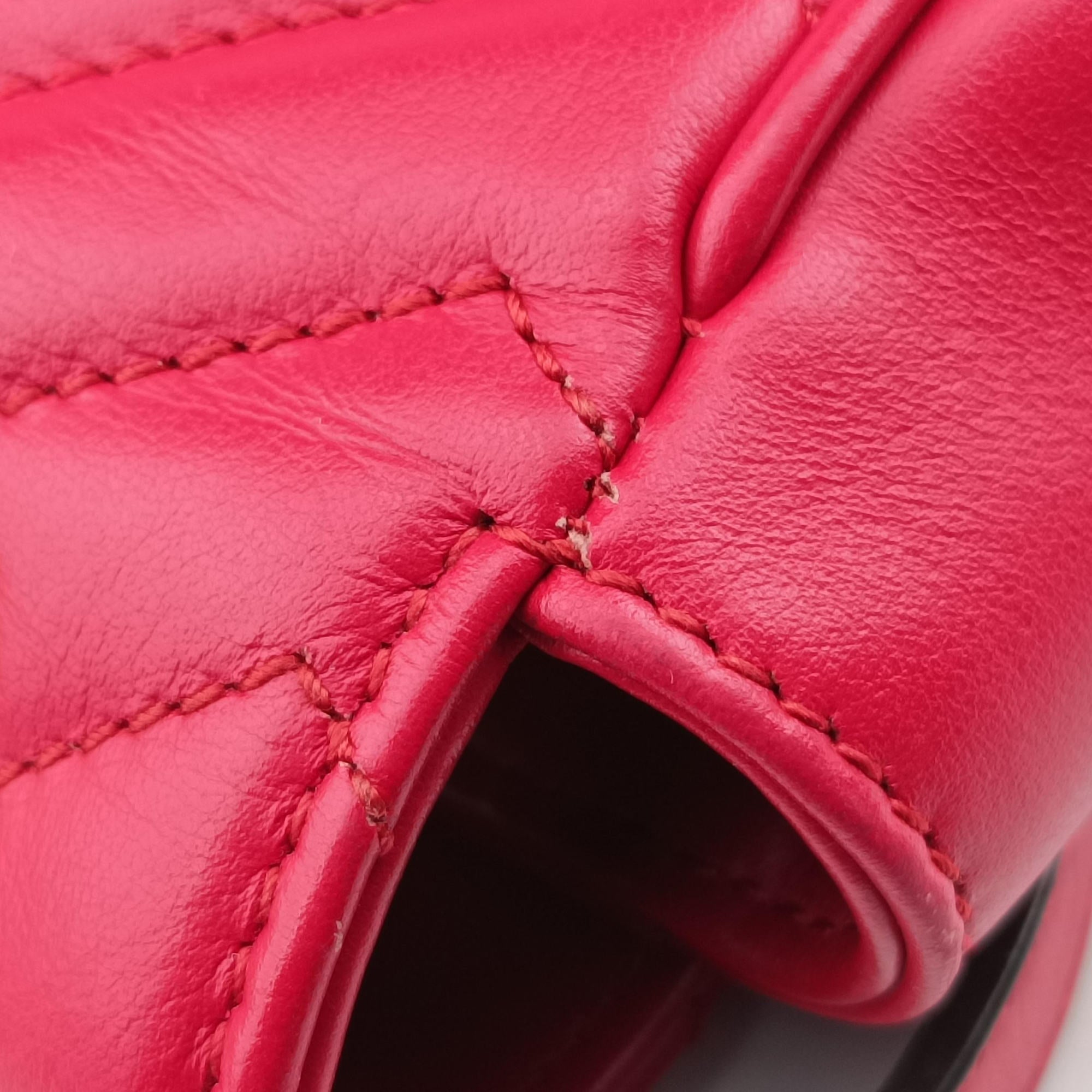 Pre-owned Gucci GG Marmont Red Leather 443497 shoulderbag | stylenewstar