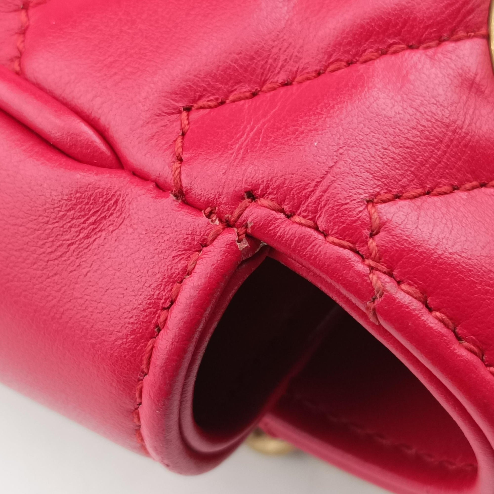 Pre-owned Gucci GG Marmont Red Leather 443497 shoulderbag | stylenewstar