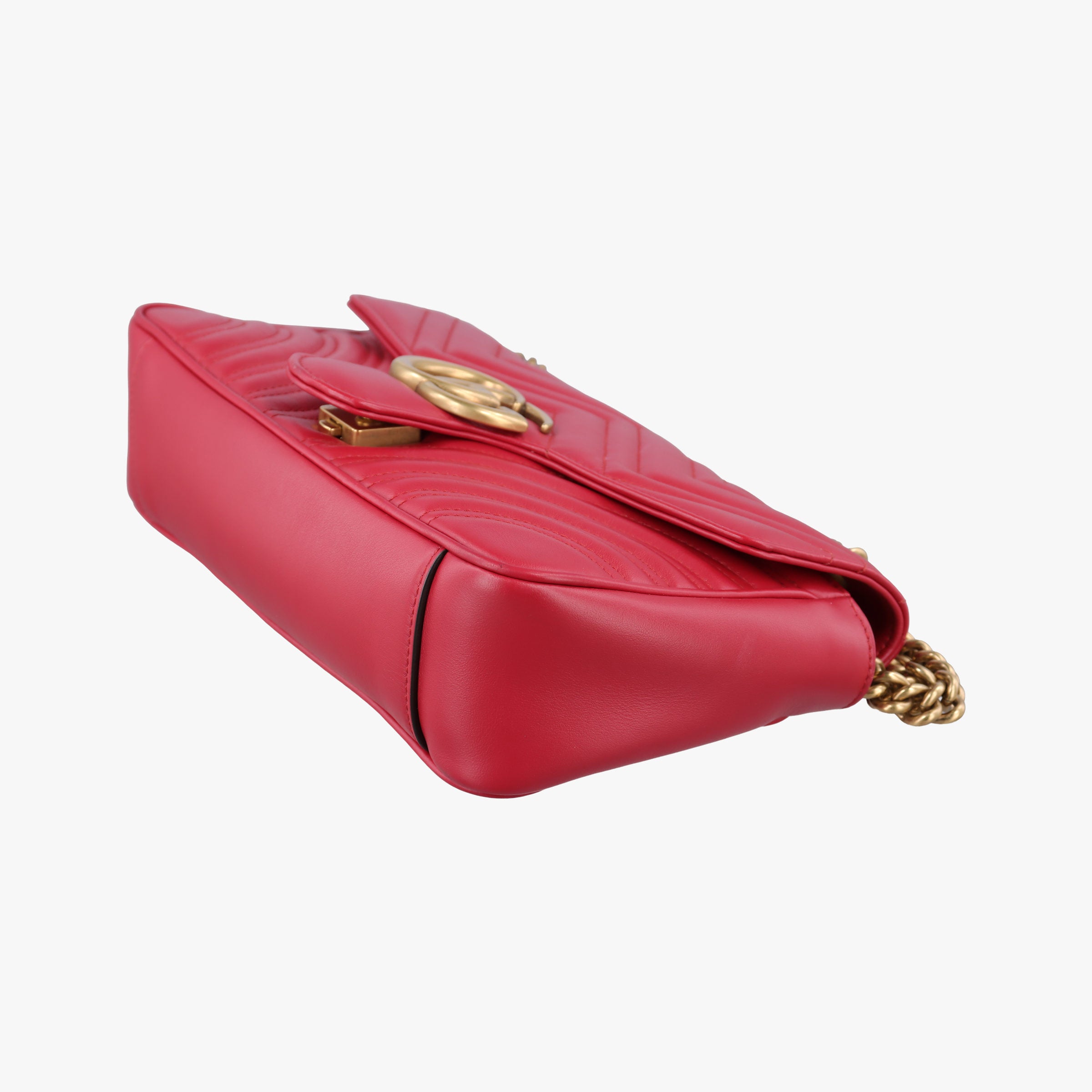 Pre-owned Gucci GG Marmont Red Leather 443497 shoulderbag | stylenewstar