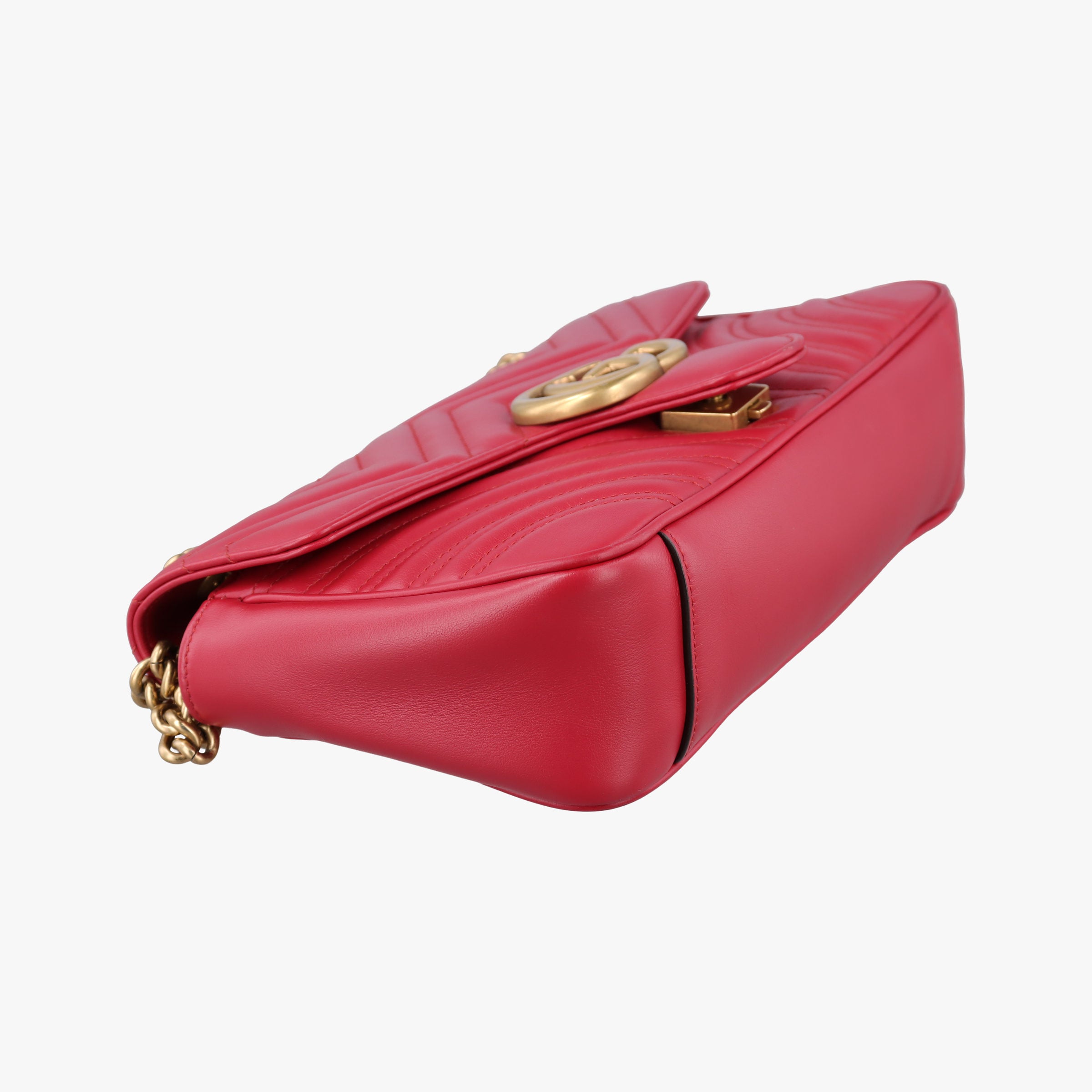 Pre-owned Gucci GG Marmont Red Leather 443497 shoulderbag | stylenewstar