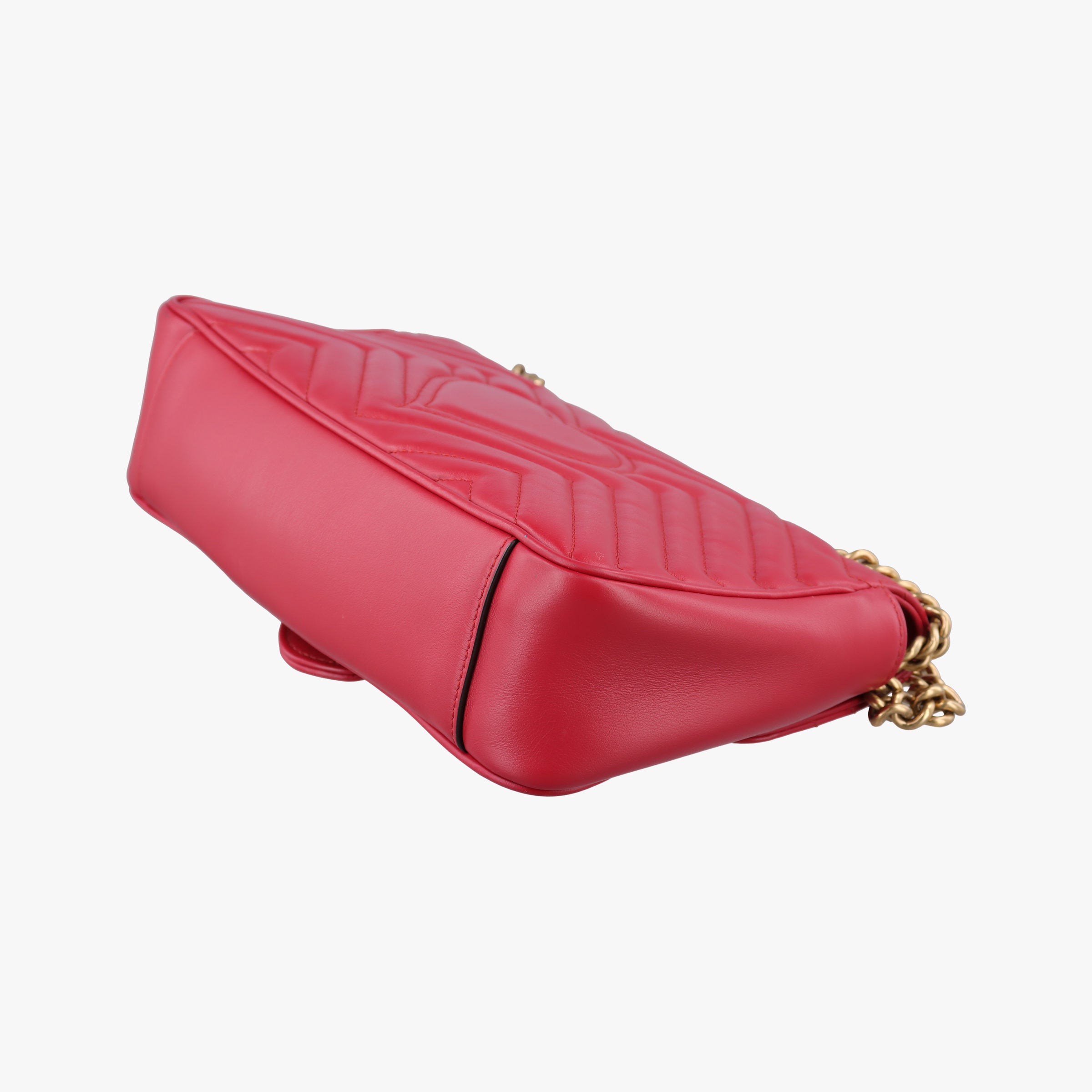 Pre-owned Gucci GG Marmont Red Leather 443497 shoulderbag | stylenewstar