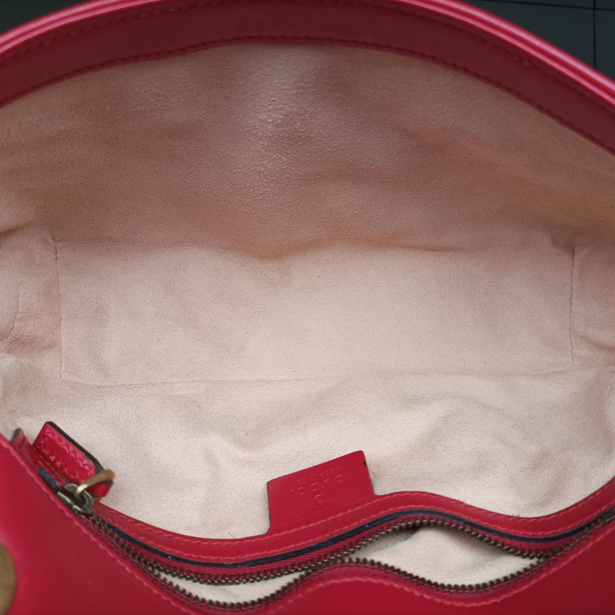 Pre-owned Gucci GG Marmont Red Leather 443497 shoulderbag | stylenewstar