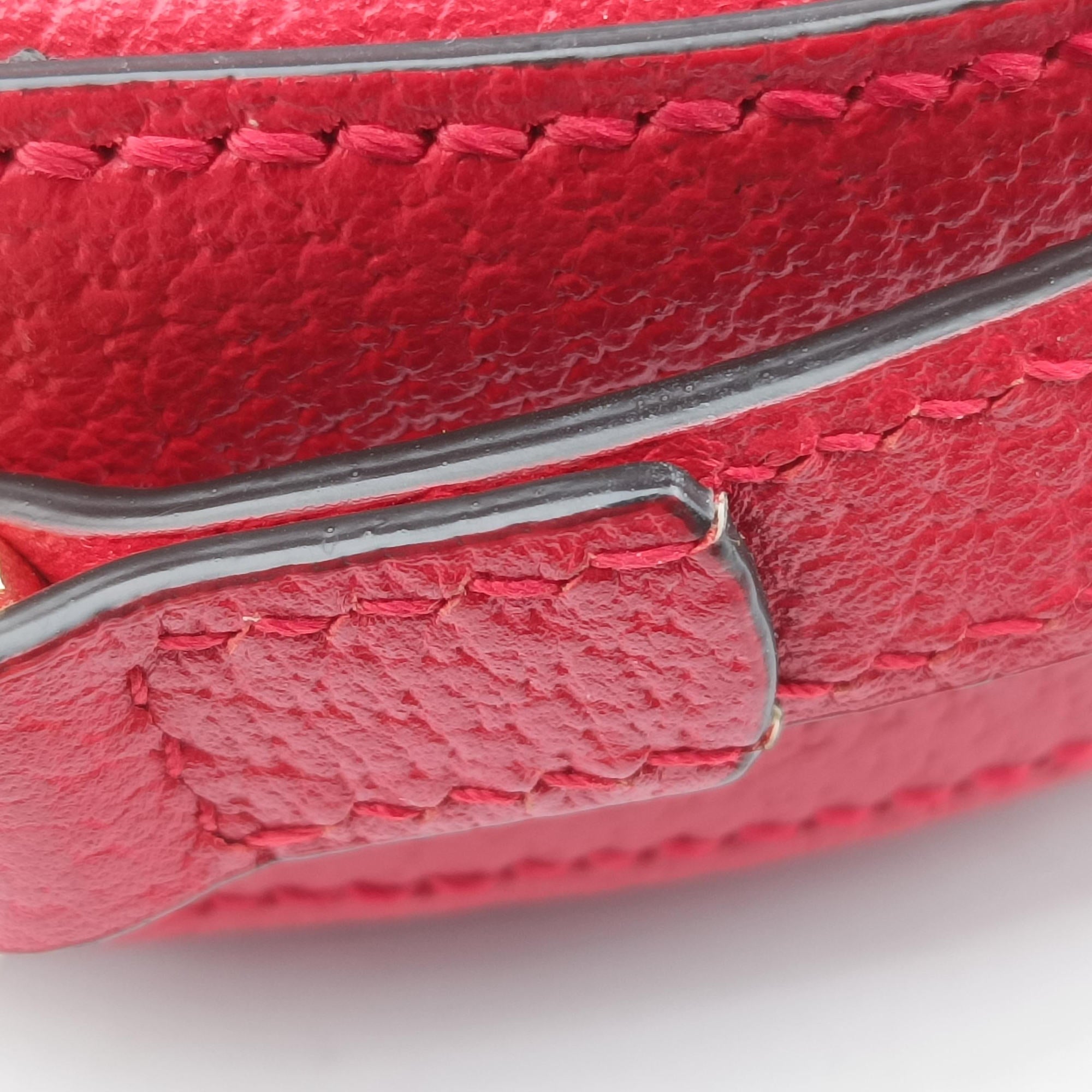 Pre-owned Gucci GG supreme Apple Red×beige PVC coated canvas×Leather 625216 shoulderbag | stylenewstar