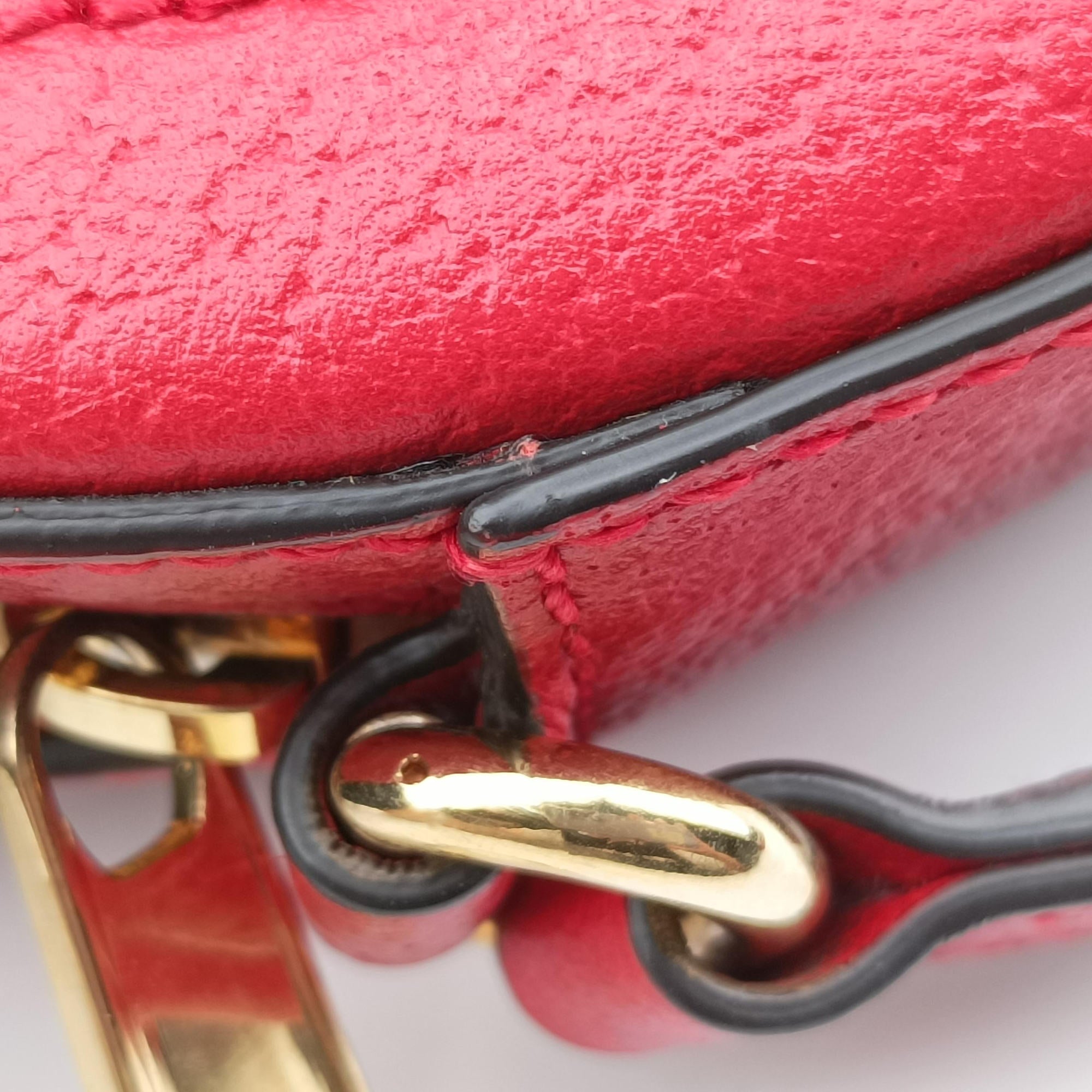 Pre-owned Gucci GG supreme Apple Red×beige PVC coated canvas×Leather 625216 shoulderbag | stylenewstar