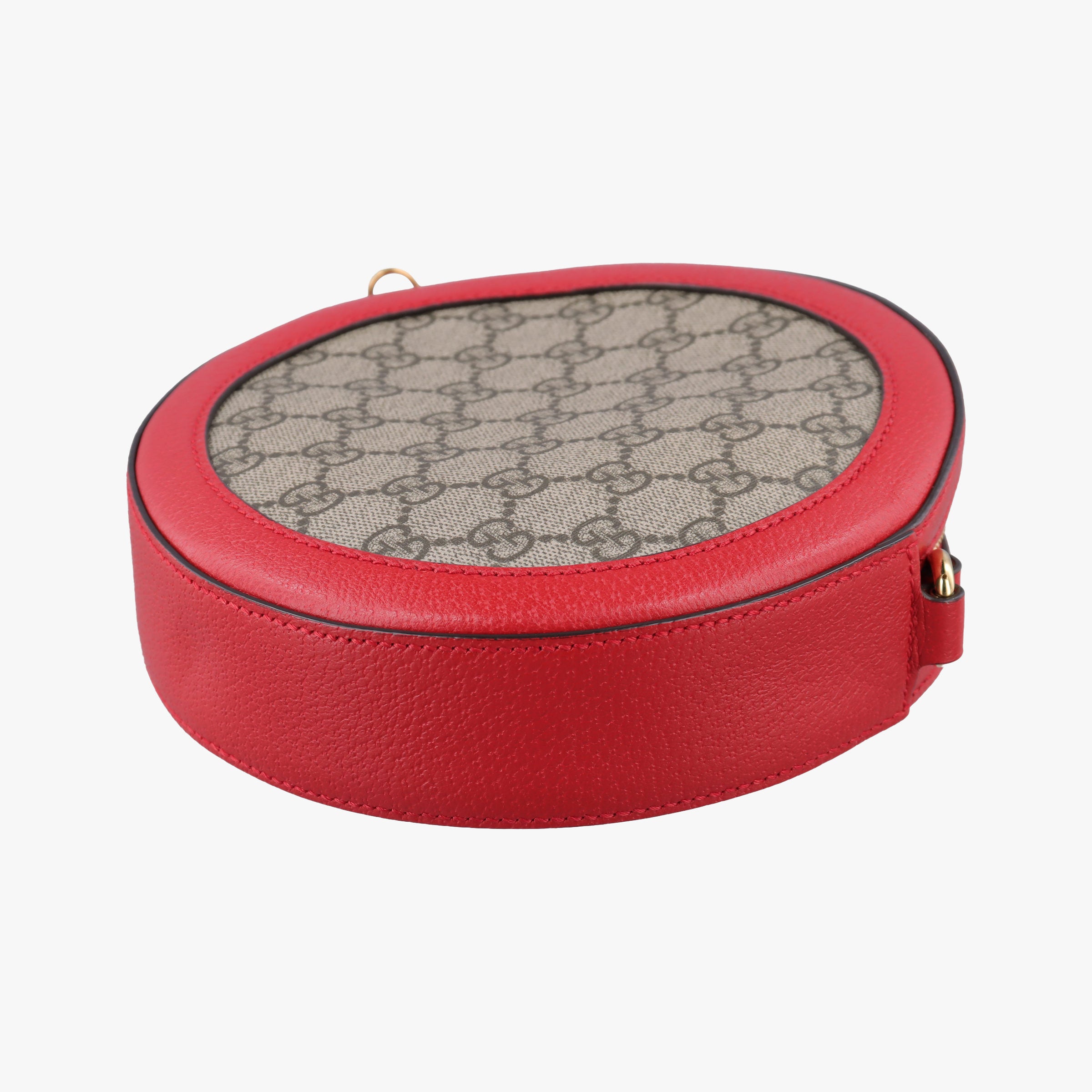 Pre-owned Gucci GG supreme Apple Red×beige PVC coated canvas×Leather 625216 shoulderbag | stylenewstar