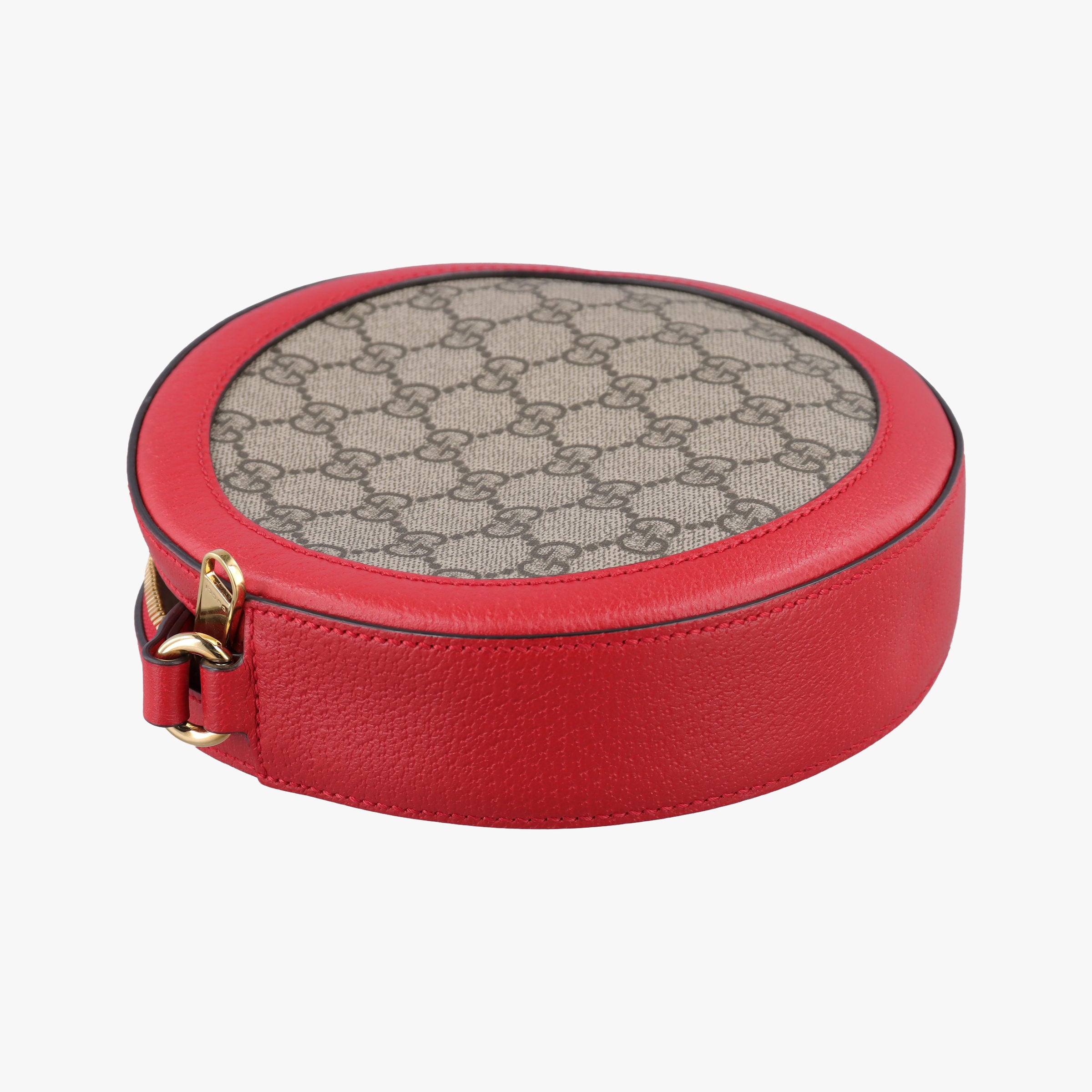 Pre-owned Gucci GG supreme Apple Red×beige PVC coated canvas×Leather 625216 shoulderbag | stylenewstar