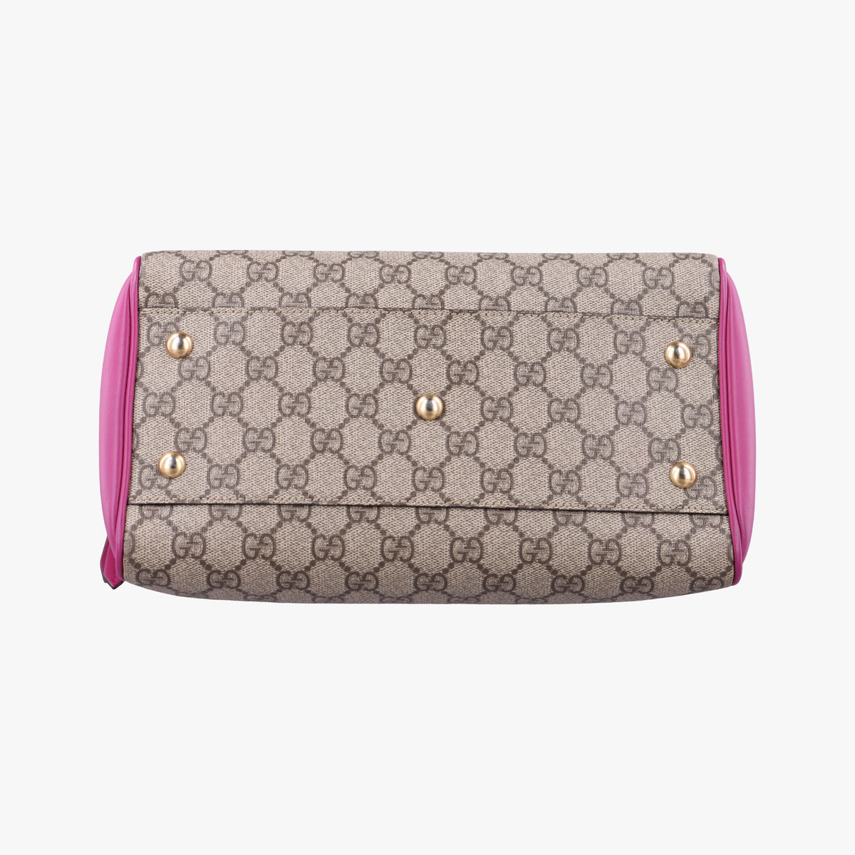 Secondhand Gucci GG SUPREME beige×red×pink PVC coated canvas×Leather 409529 shoulderbag | stylenewstar