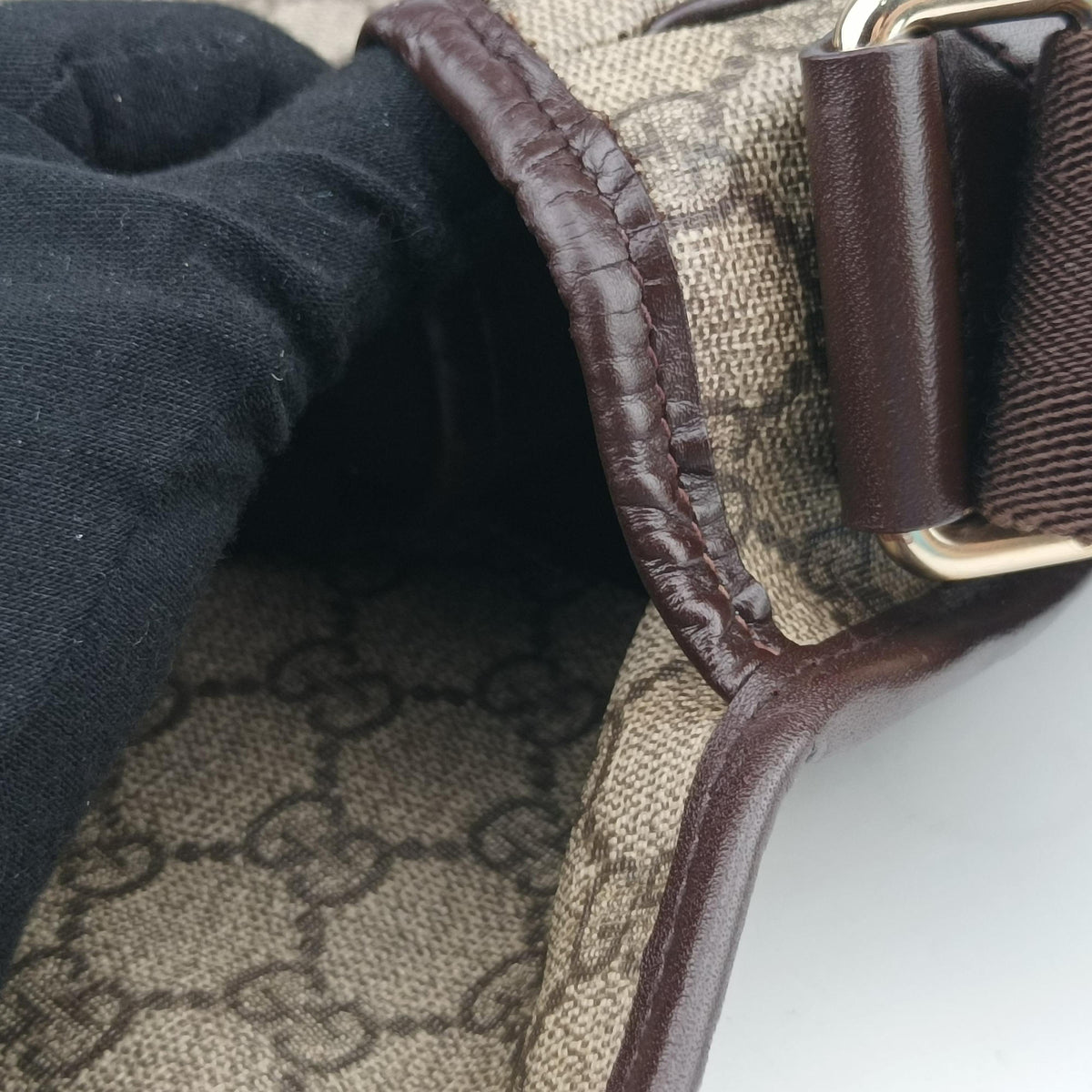 Pre-owned Gucci GG Plus Messenger Brown PVC coated canvas×Leather 201732 shoulderbag | stylenewstar