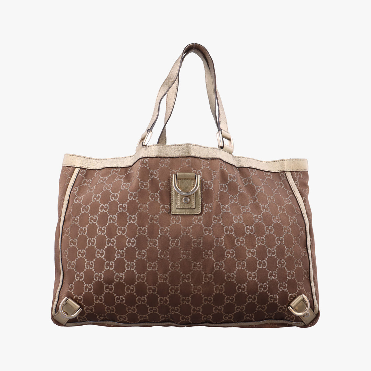 Vintage Gucci Abbey line Brown × Gold Leather×canvas 141472 shoulderbag | stylenewstar