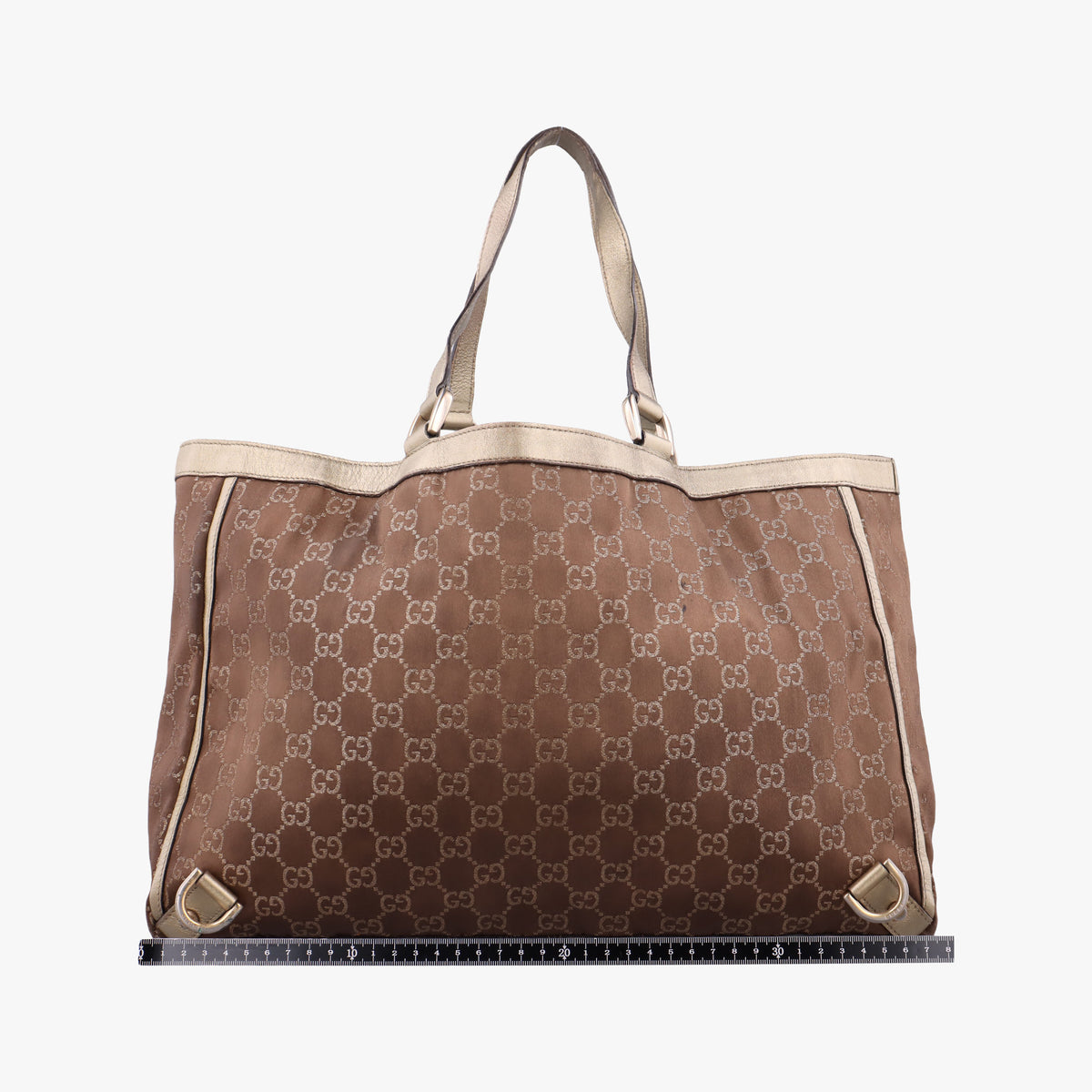 Vintage Gucci Abbey line Brown × Gold Leather×canvas 141472 shoulderbag | stylenewstar