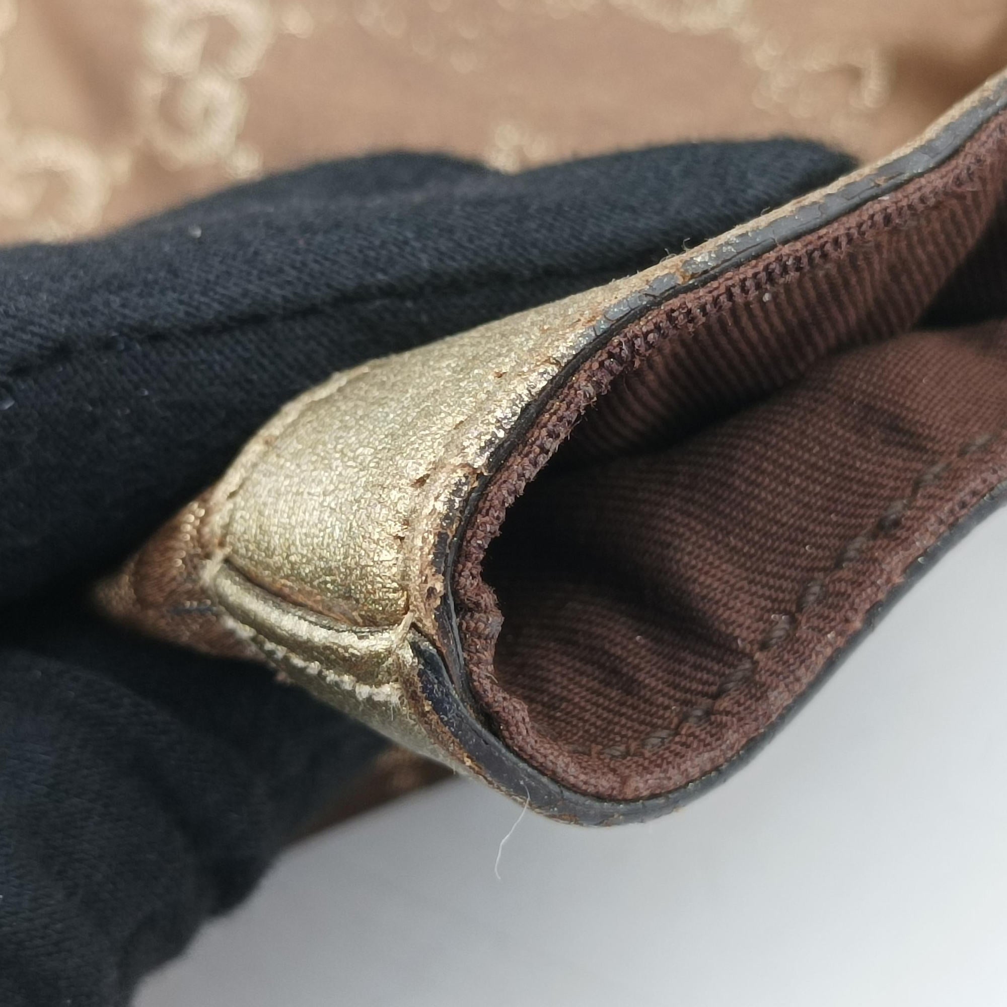 Vintage Gucci Abbey line Brown × Gold Leather×canvas 141472 shoulderbag | stylenewstar