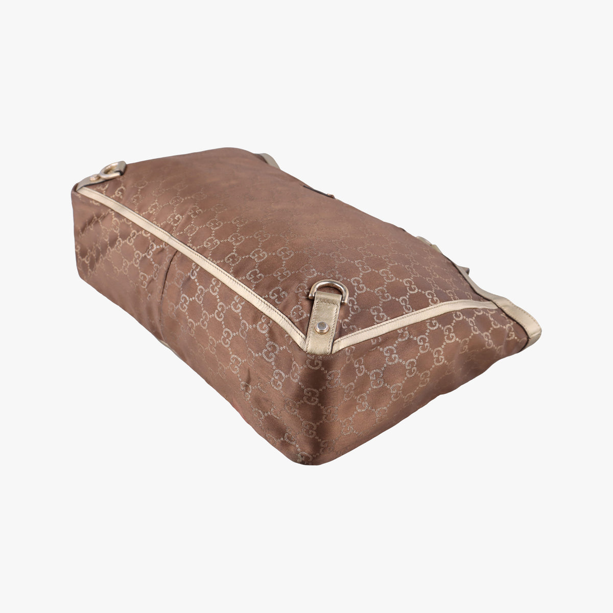 Vintage Gucci Abbey line Brown × Gold Leather×canvas 141472 shoulderbag | stylenewstar