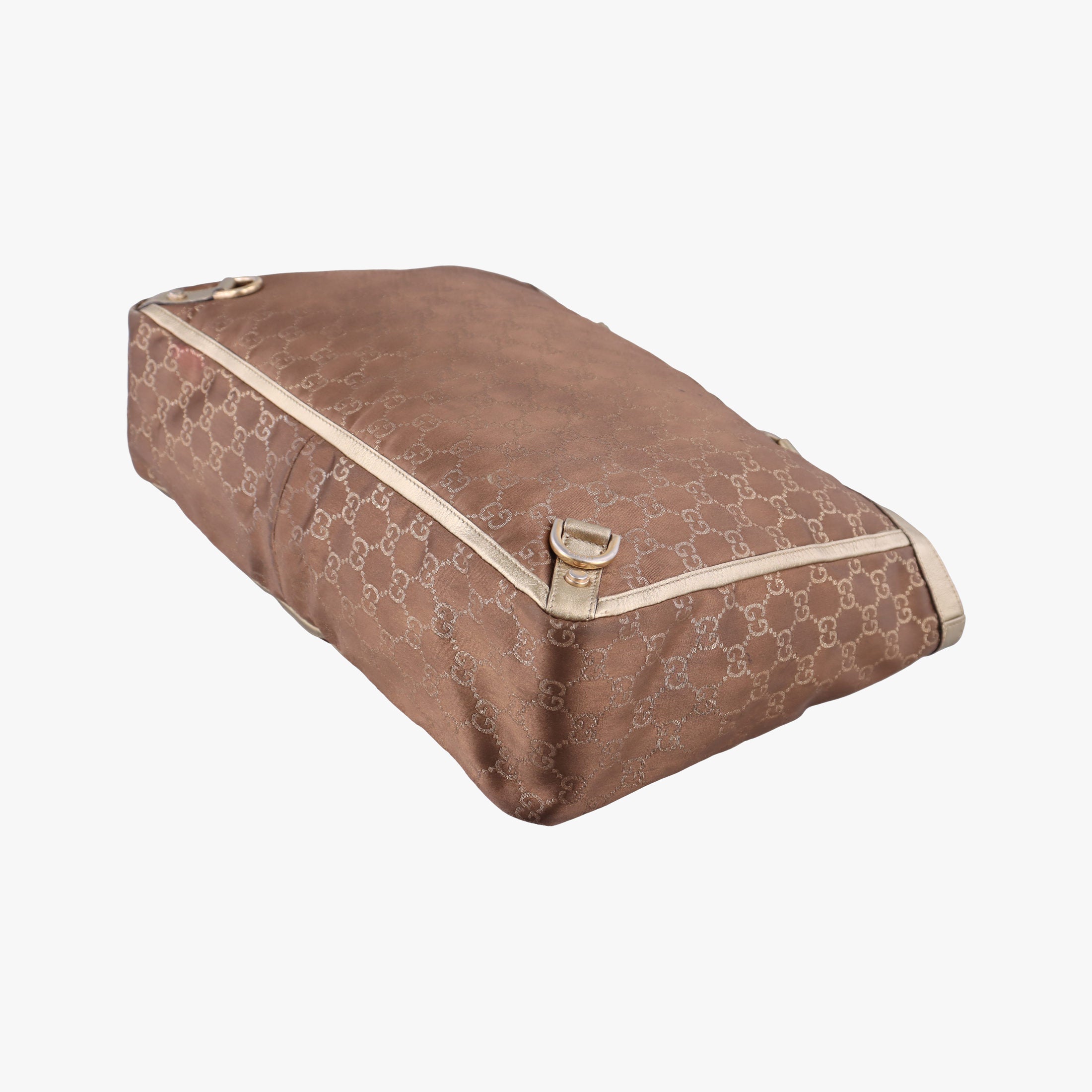 Vintage Gucci Abbey line Brown × Gold Leather×canvas 141472 shoulderbag | stylenewstar