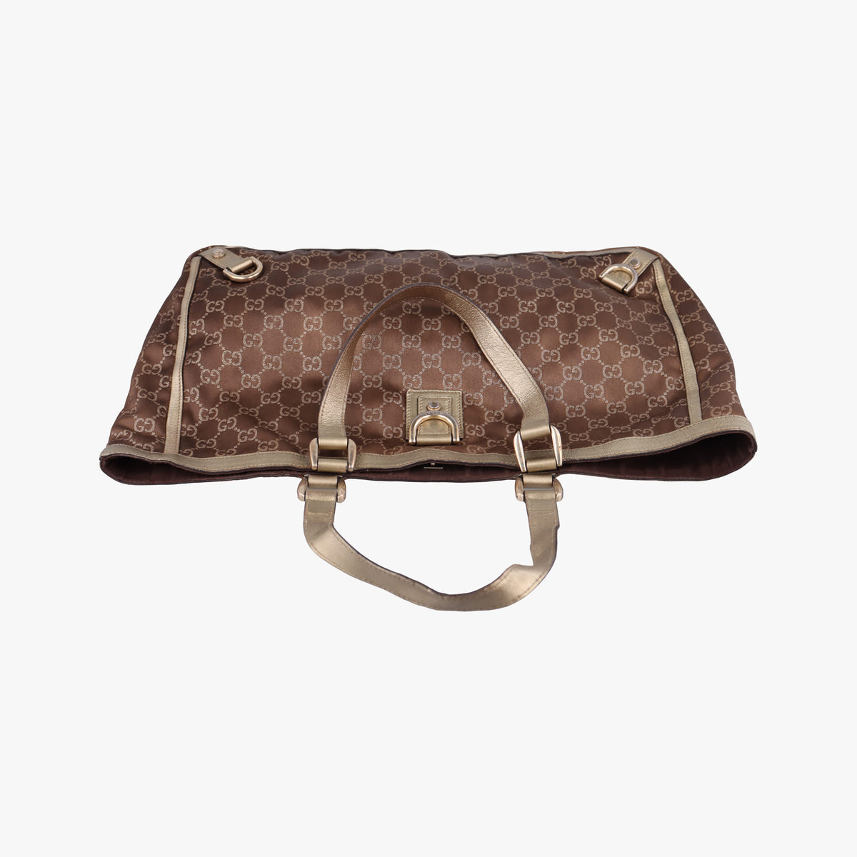 Vintage Gucci Abbey line Brown × Gold Leather×canvas 141472 shoulderbag | stylenewstar