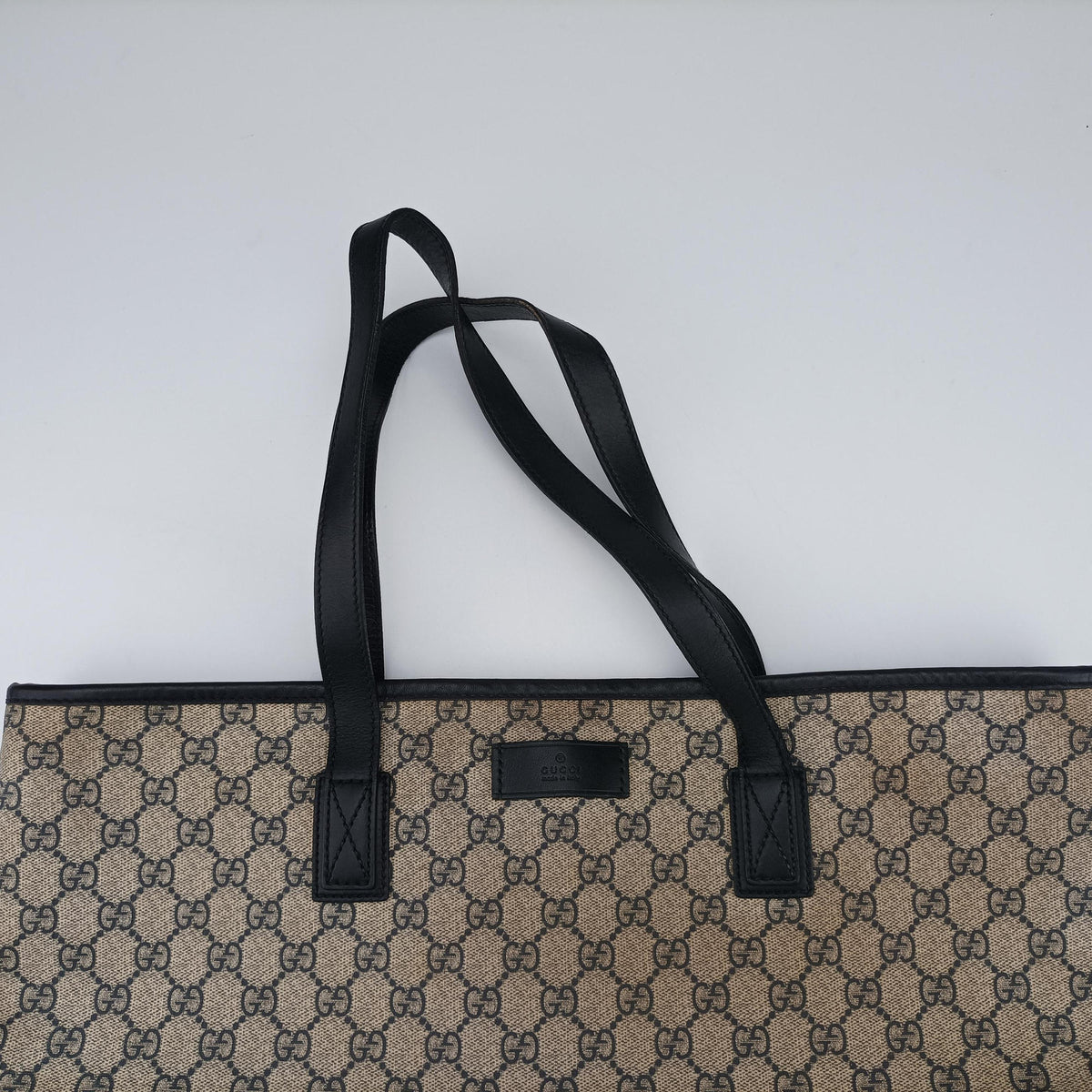 Pre-owned Gucci GG Supreme Brown×Navy PVC coated canvas×Leather 211137 shoulderbag | stylenewstar