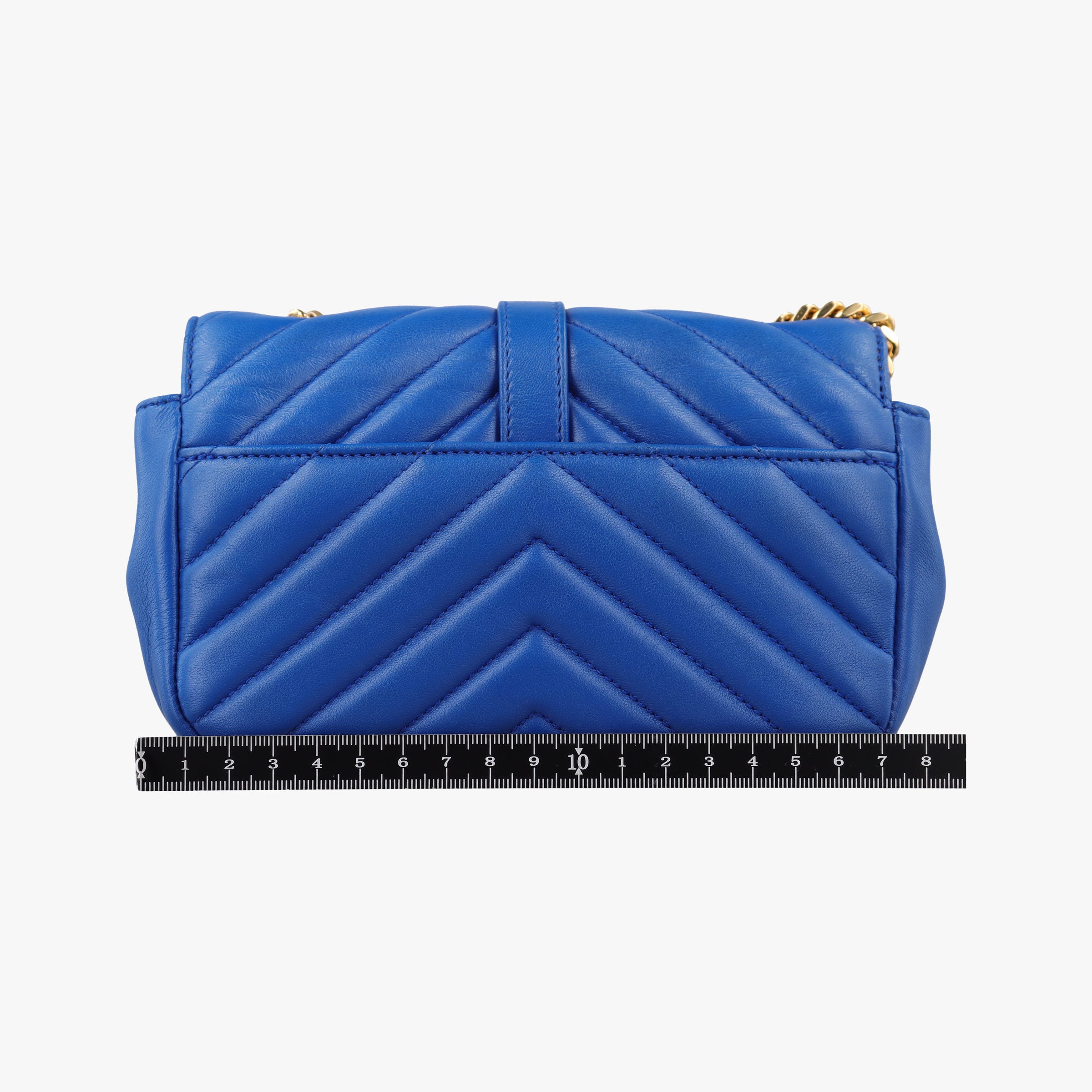 Pre-owned Yves Saint Laurent Baby Chai Blue Leather 399289 shoulderbag | stylenewstar