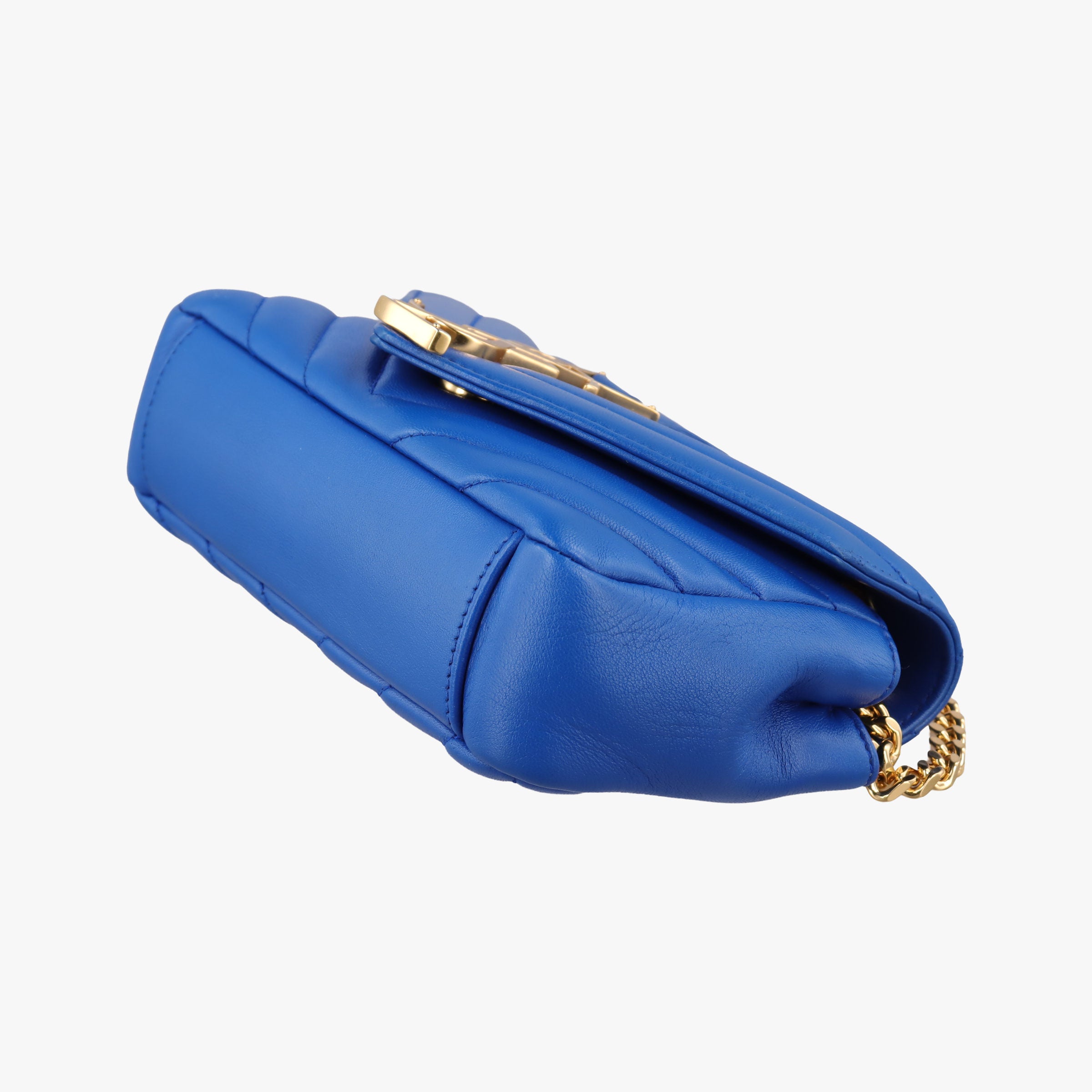Pre-owned Yves Saint Laurent Baby Chai Blue Leather 399289 shoulderbag | stylenewstar