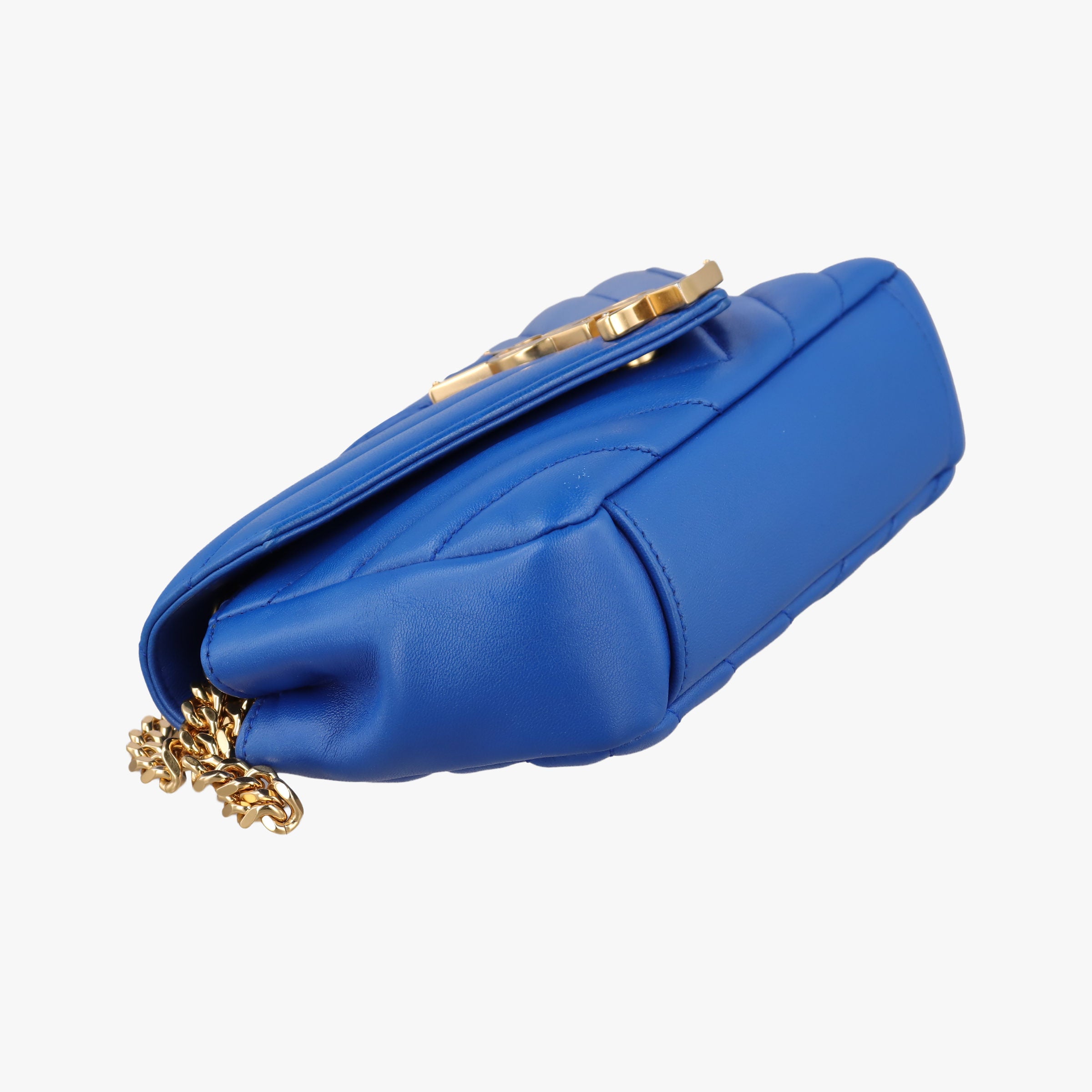 Pre-owned Yves Saint Laurent Baby Chai Blue Leather 399289 shoulderbag | stylenewstar