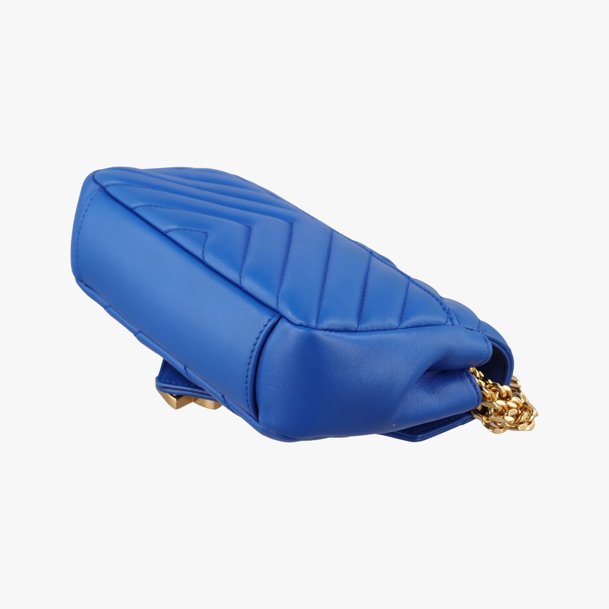Pre-owned Yves Saint Laurent Baby Chai Blue Leather 399289 shoulderbag | stylenewstar