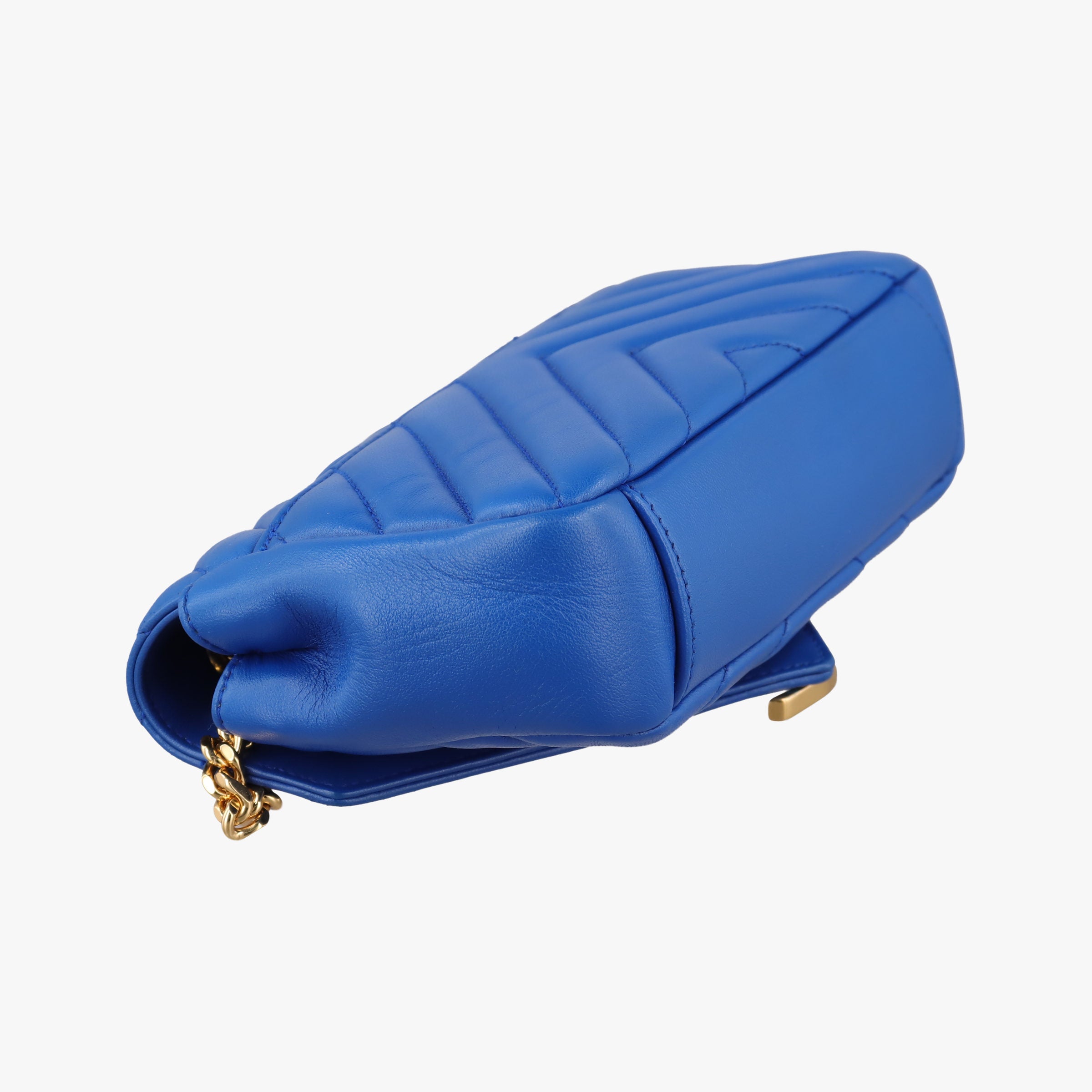 Pre-owned Yves Saint Laurent Baby Chai Blue Leather 399289 shoulderbag | stylenewstar