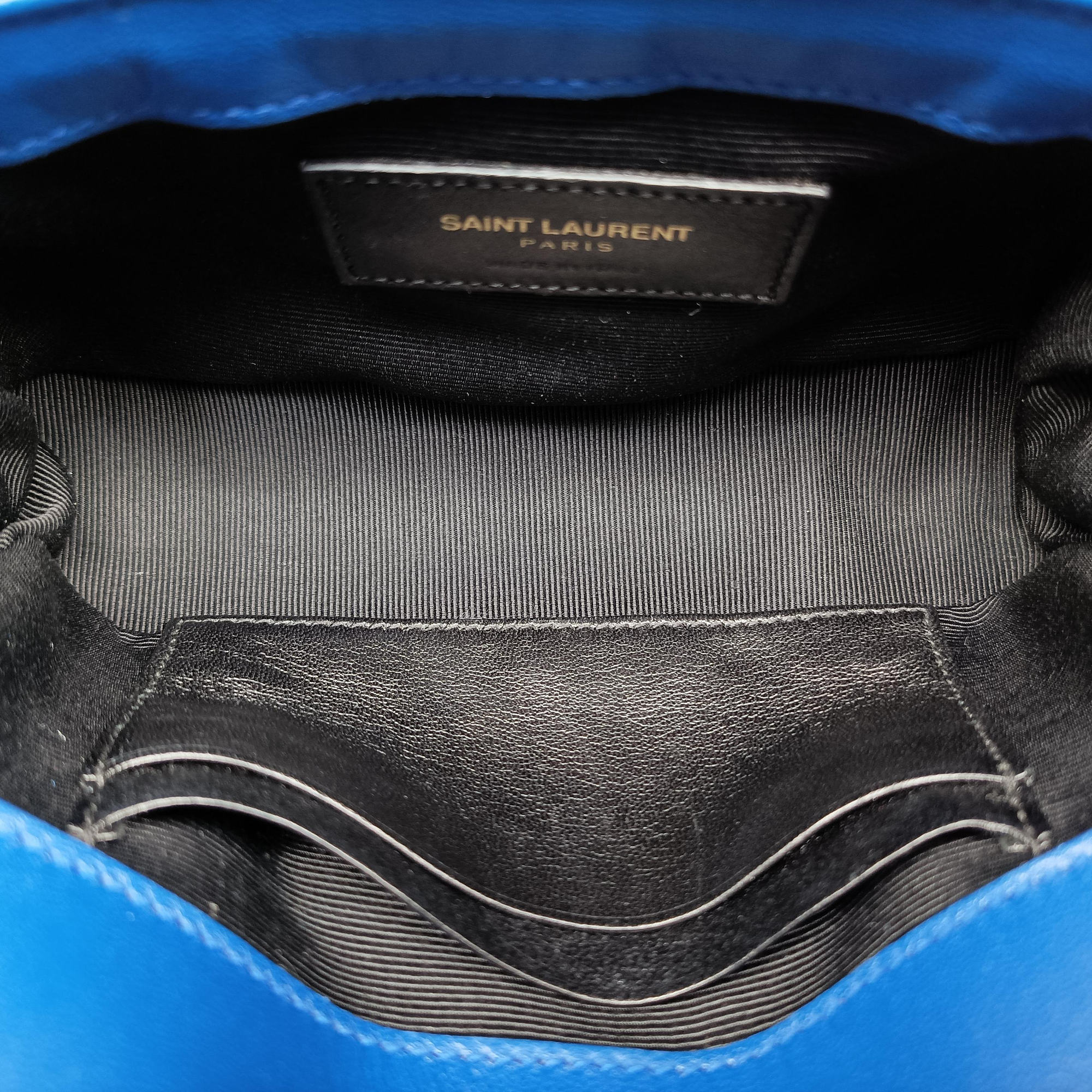 Pre-owned Yves Saint Laurent Baby Chai Blue Leather 399289 shoulderbag | stylenewstar