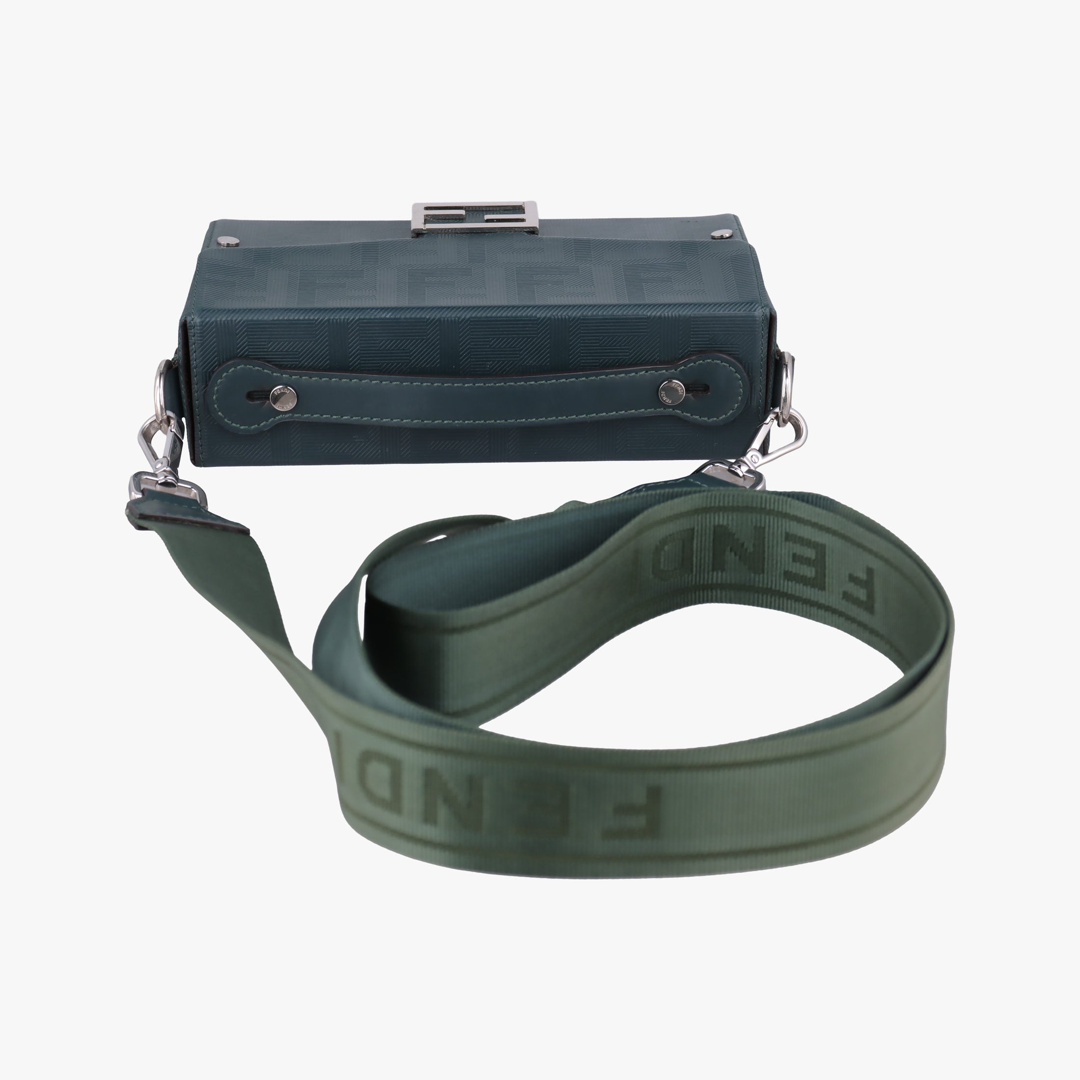 Pre-owned Fendi Soft Trunk Green Leather 7VA565 shoulderbag | stylenewstar