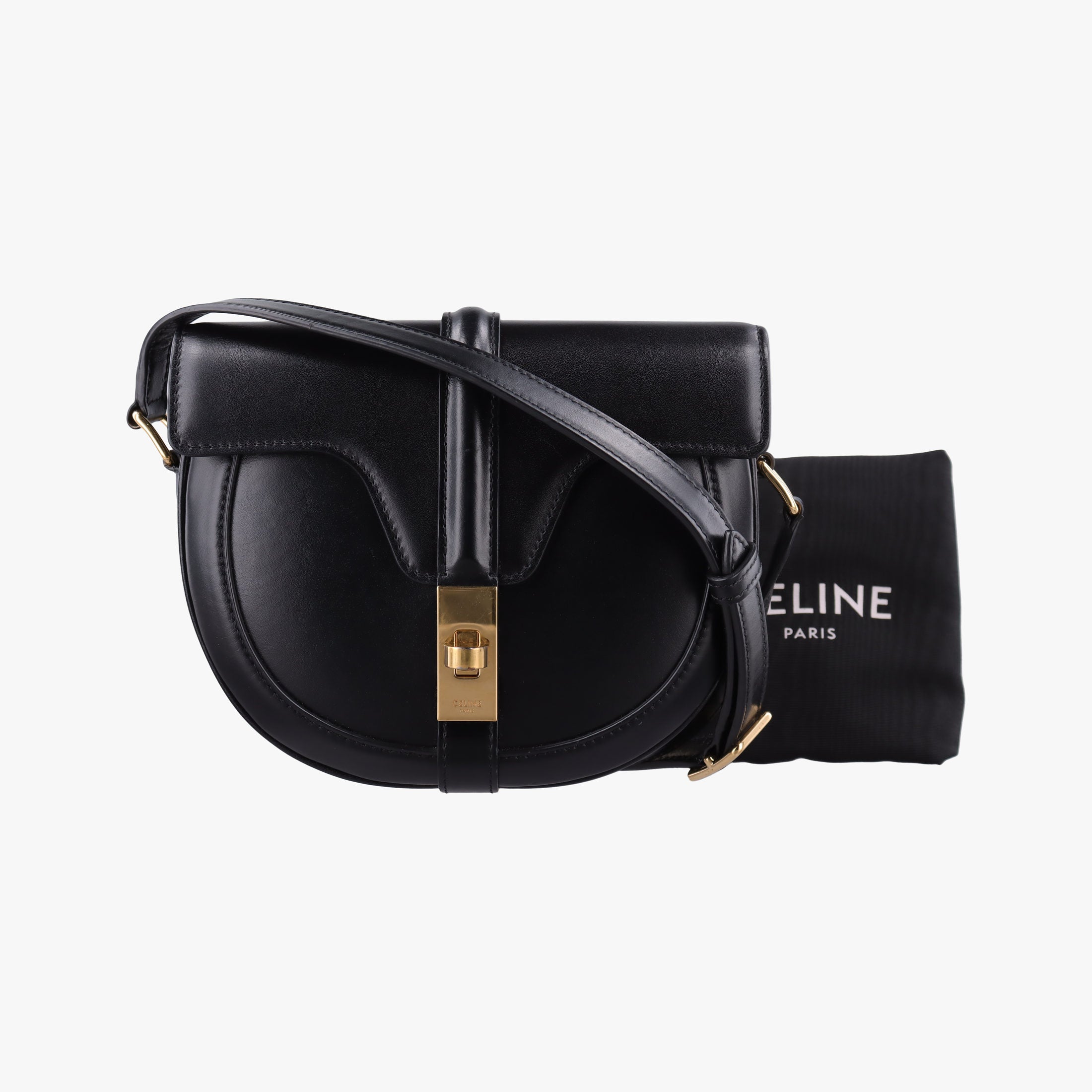 Pre-owned Celine Small Besace 16 Black Leather 188013 shoulderbag | stylenewstar