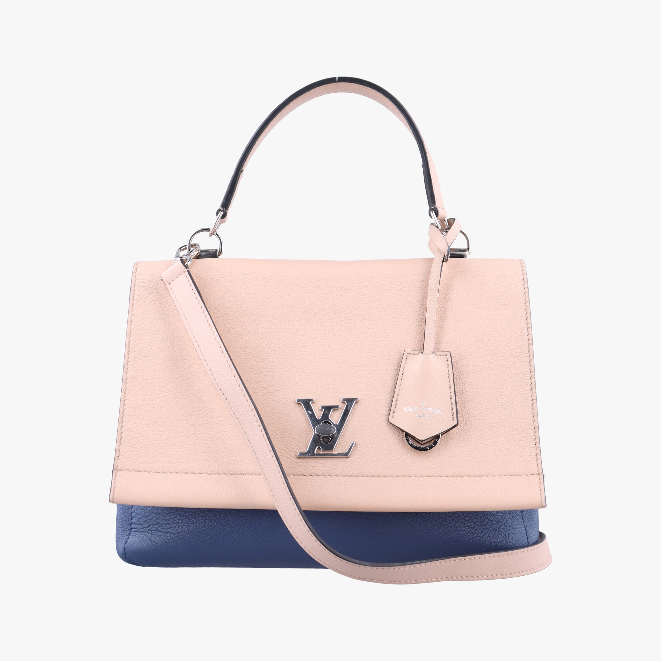 Secondhand Louis Vuitton Lockme II Denim Blue × Cream Taurillon leather M41793 shoulderbag | stylenewstar