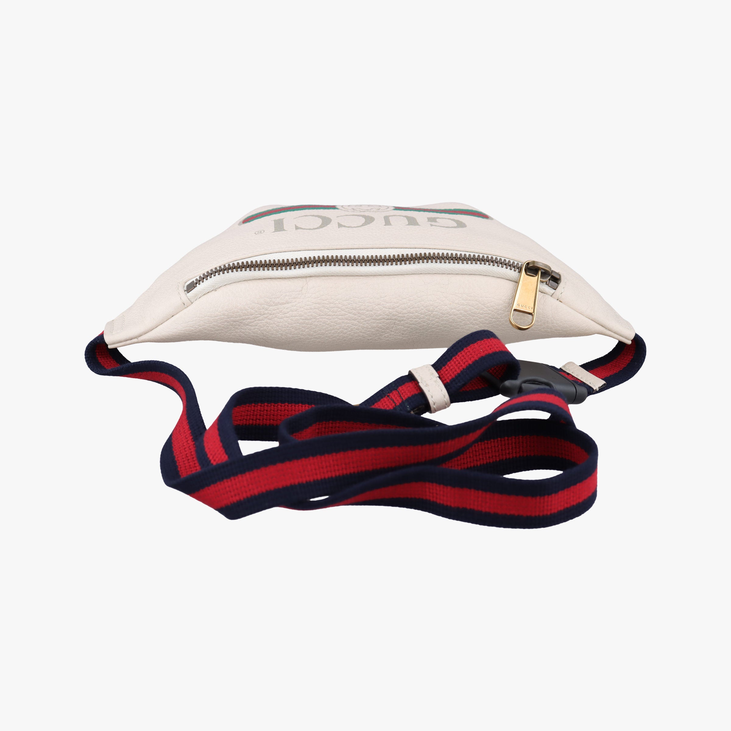 Pre-owned Gucci Print White×Red×Green Leather 527792 bum bag/waist bag | stylenewstar