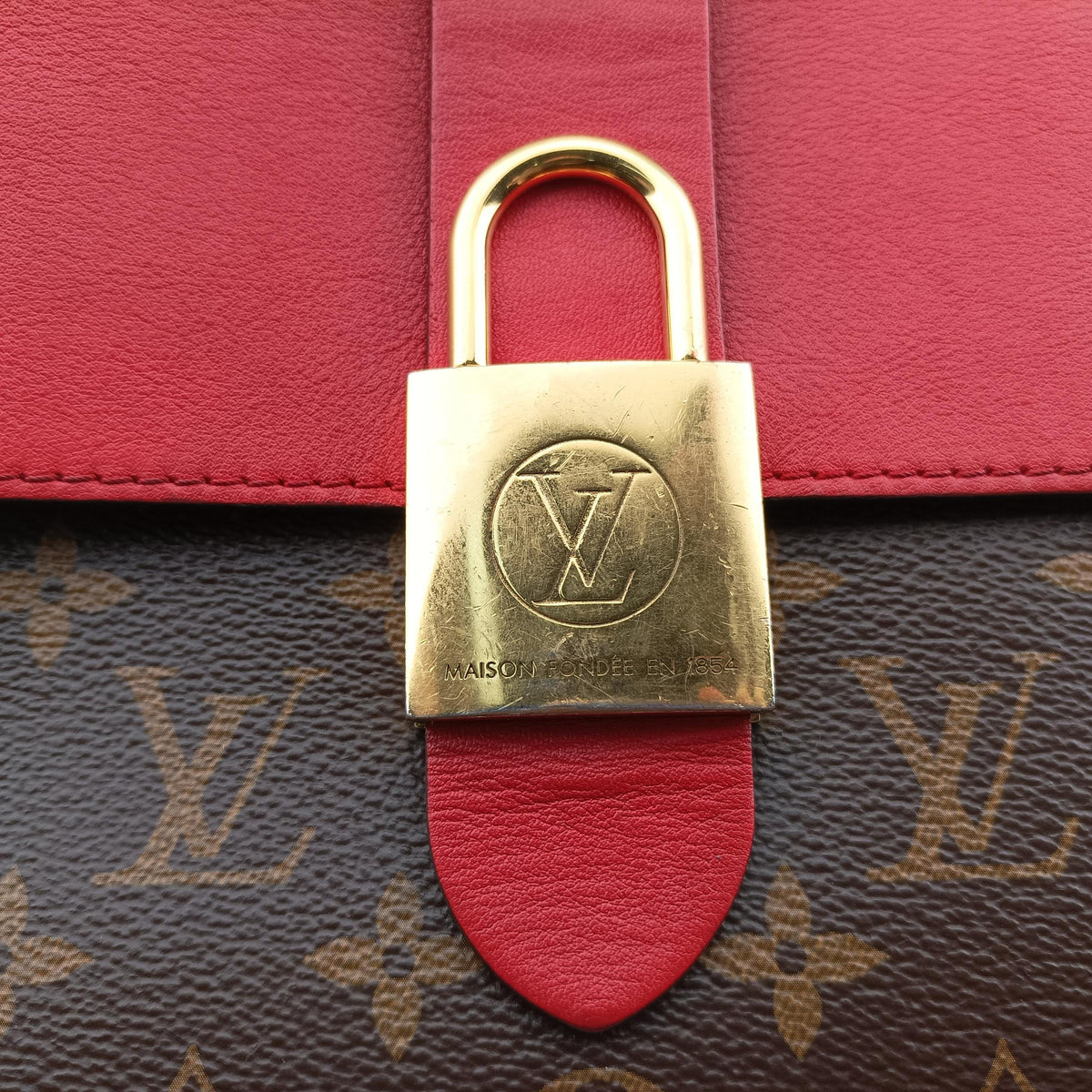 Secondhand Louis Vuitton Locky BB Monogram/Brown×Coqulicot Monogram canvas×calf leather M44322 shoulderbag | stylenewstar