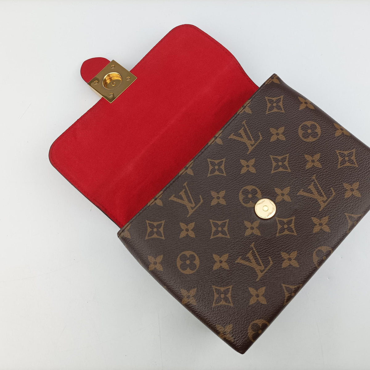 Secondhand Louis Vuitton Locky BB Monogram/Brown×Coqulicot Monogram canvas×calf leather M44322 shoulderbag | stylenewstar